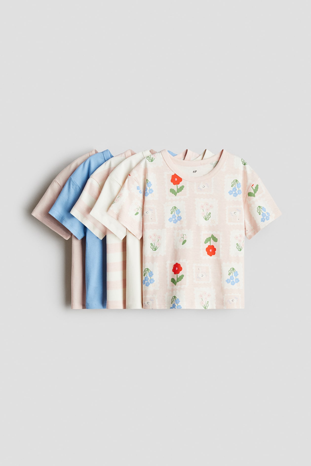 5-pack Playeras de algodón - Rosa claro/Estampillas - Kids | H&M MX
