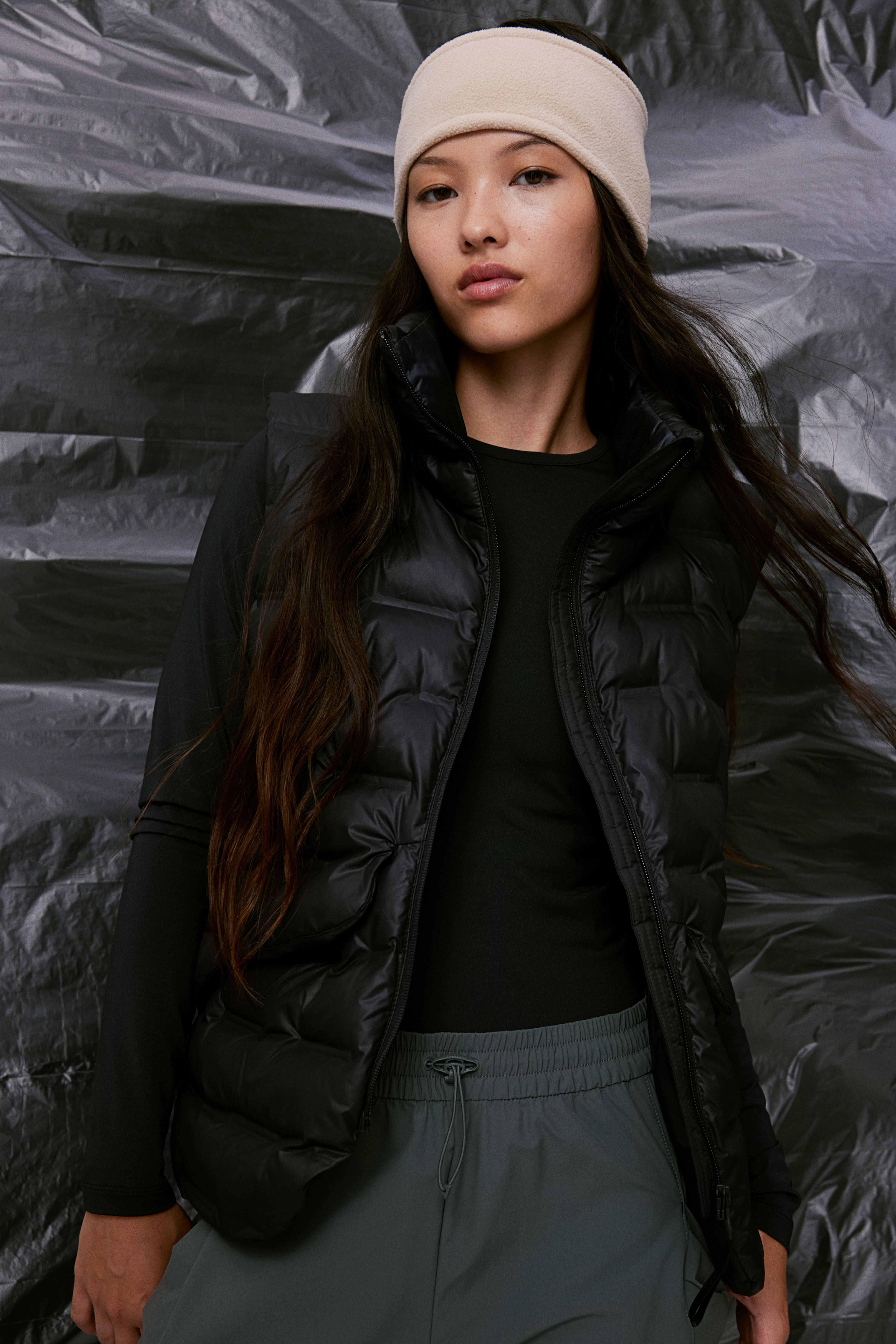 Black quilted vest fashion womens