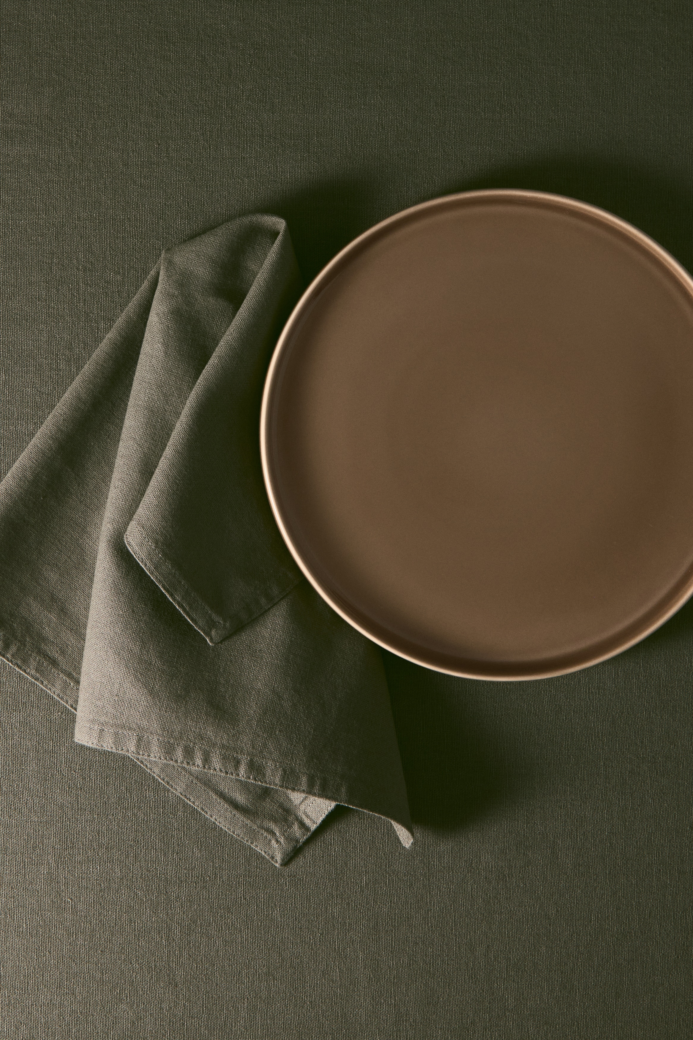 2-pack middagstallerken i stengods - Brun/Hvit/Lys rosa