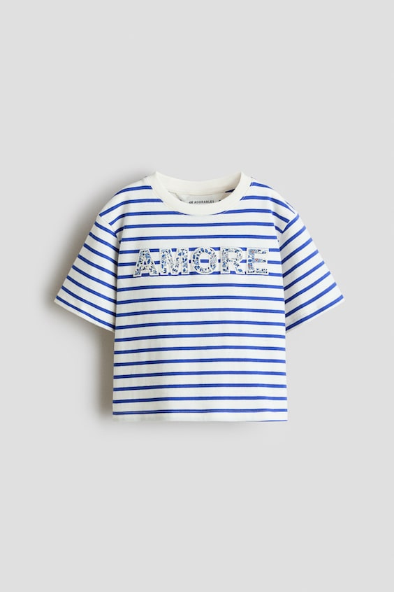 Детские футболки H&M Appliquéd Cotton T-Shirt