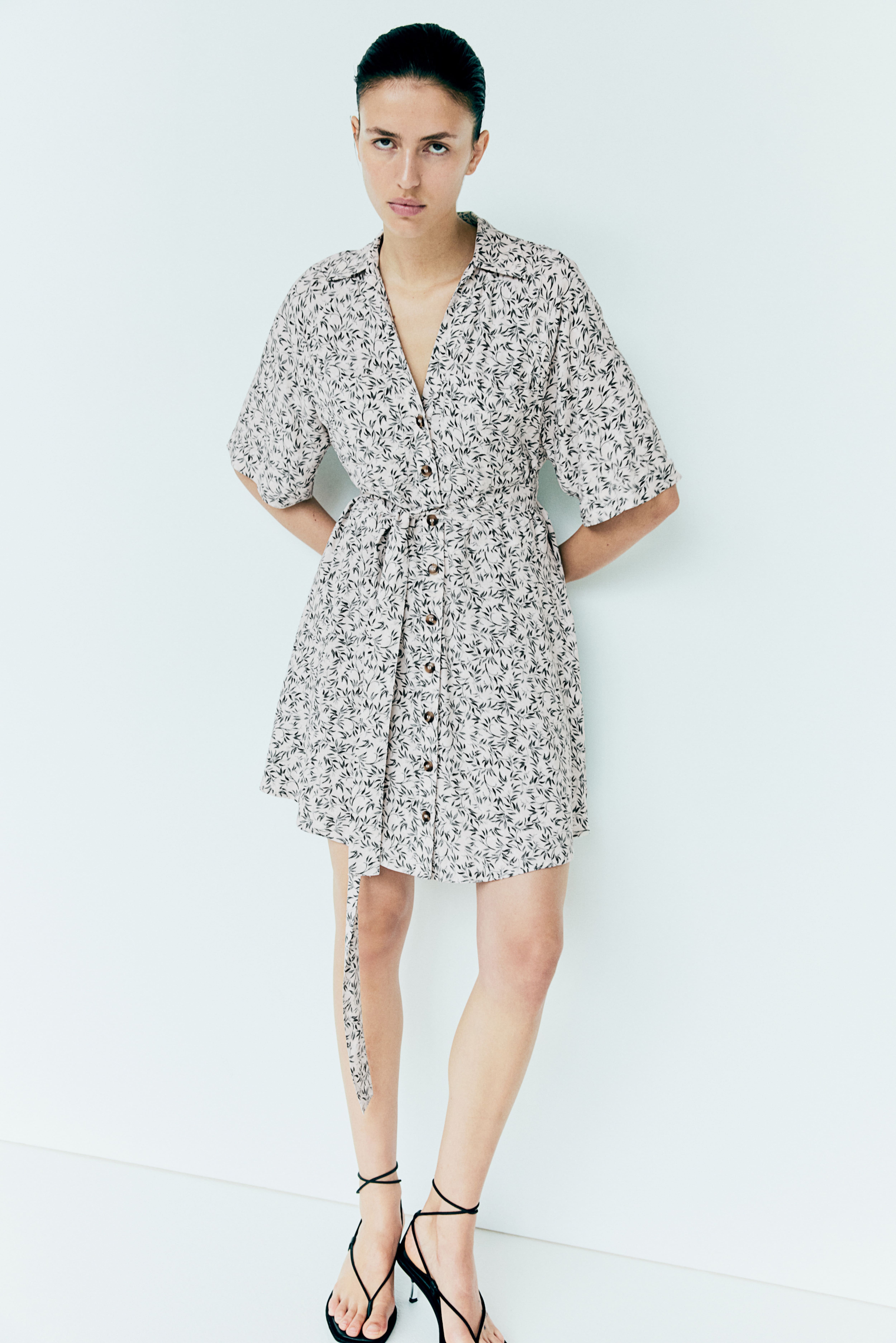 tie-belt shirt dress