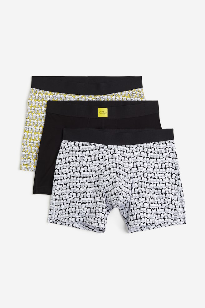 3-pack Xtra Life™ mid trunks - Black/The Simpsons - 1