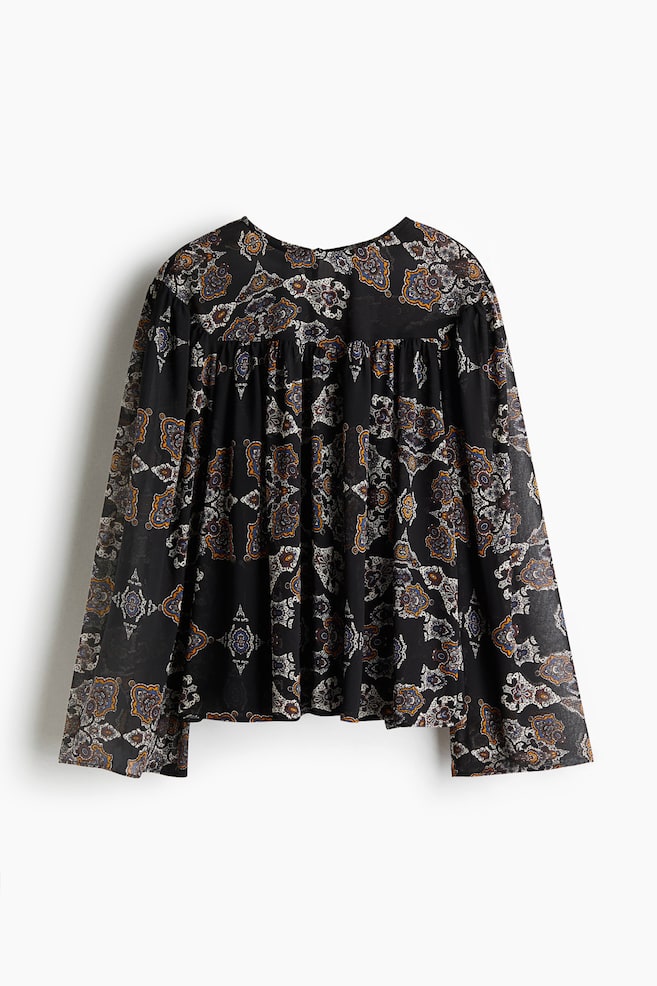 Patterned Blouse - Black/patterned - 1