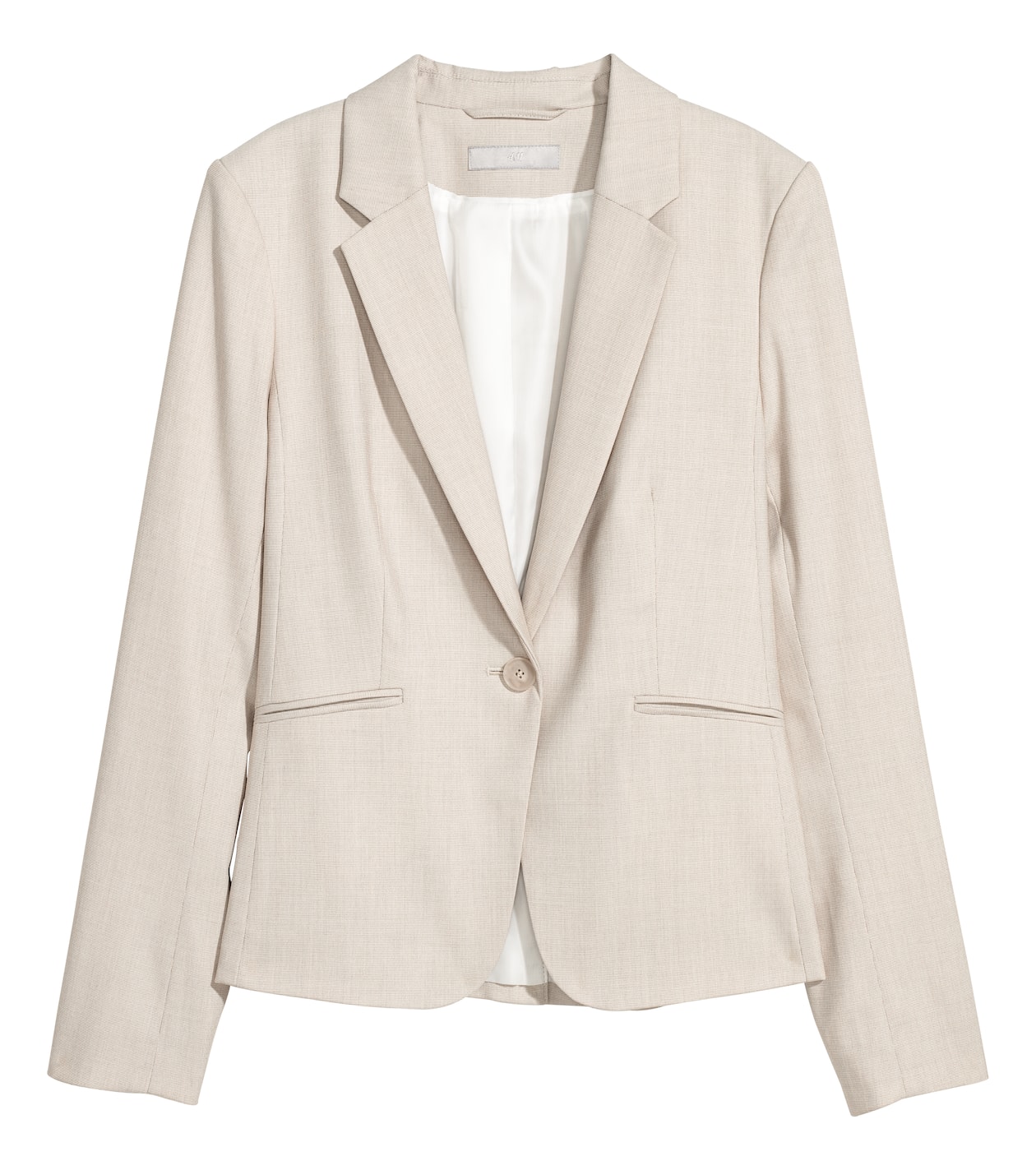 Fitted jacket - Long sleeve - Short - Light beige - Ladies | H&M GB