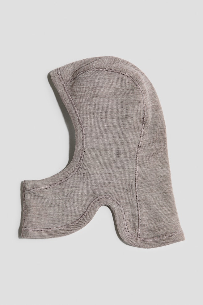 Fine-Knit Merino Wool Balaclava - Dark beige/Khaki green - 1