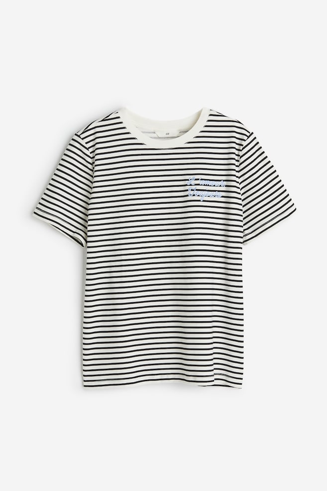 Cotton T-shirt - Cream/Striped/Cream/Paris - 2
