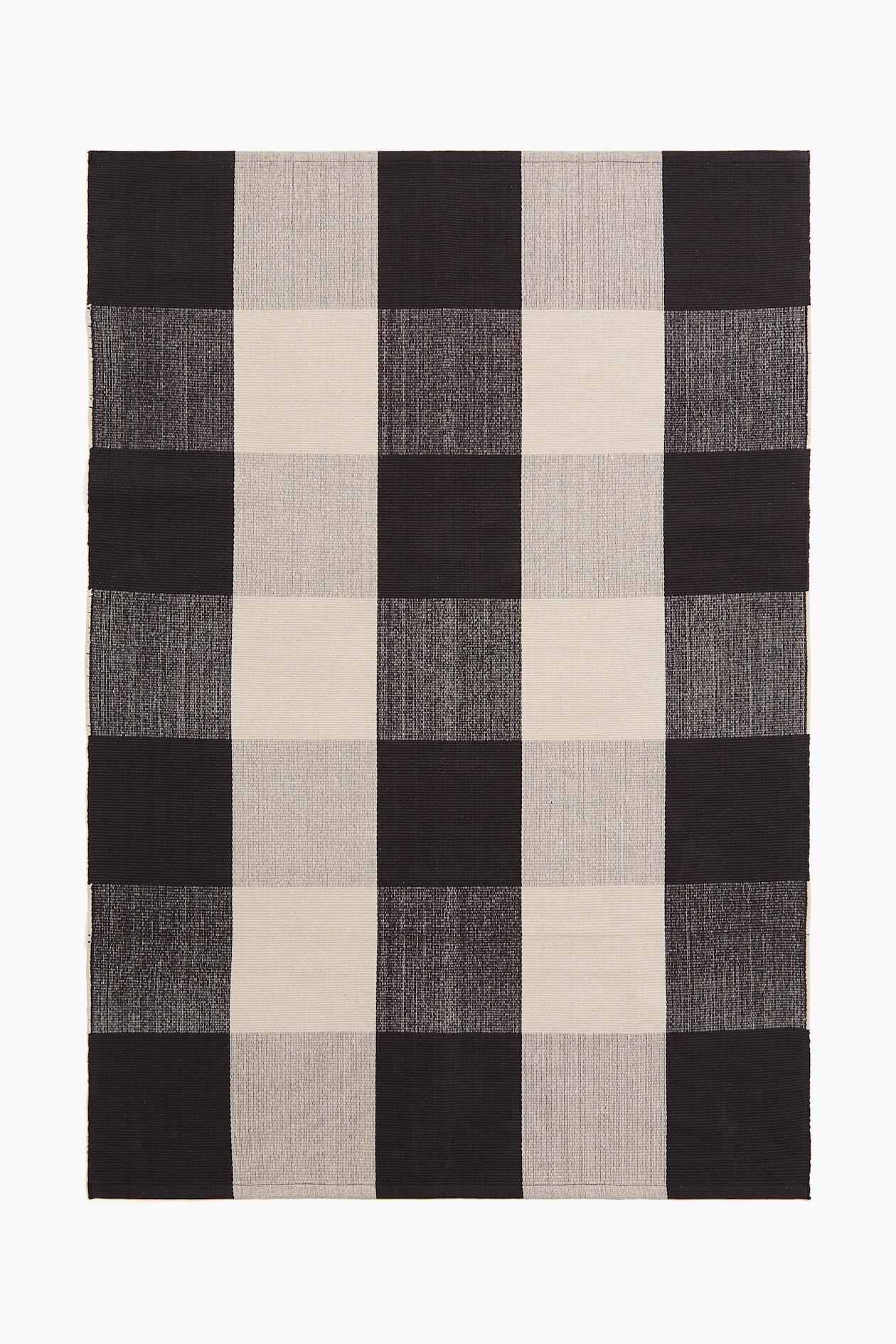 Checked flat weave rug - Light beige/Dark grey - Home All | H&M GB