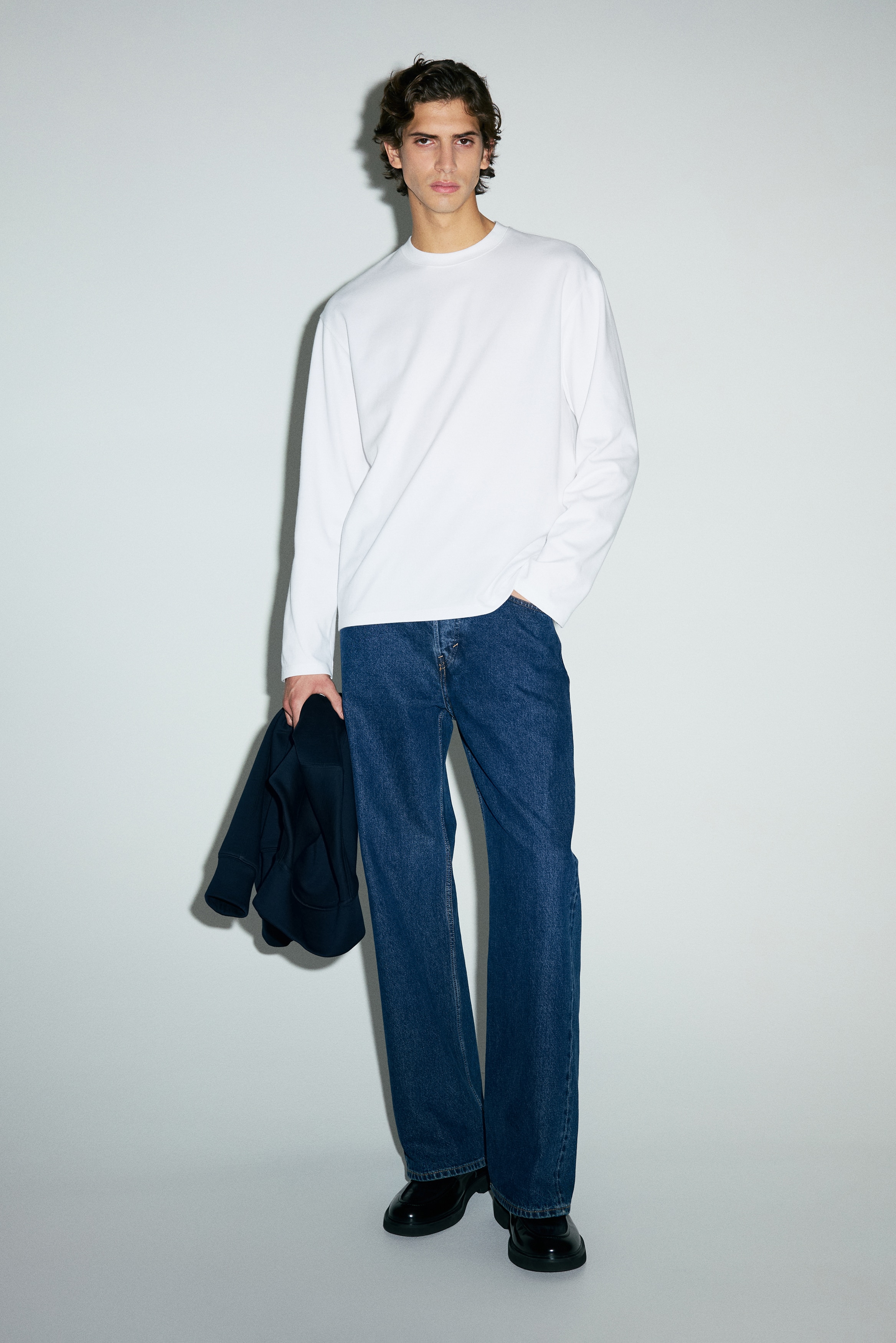 T-shirt à manches longues Cooling Regular Fit - Blanc/Marron clair/Noir