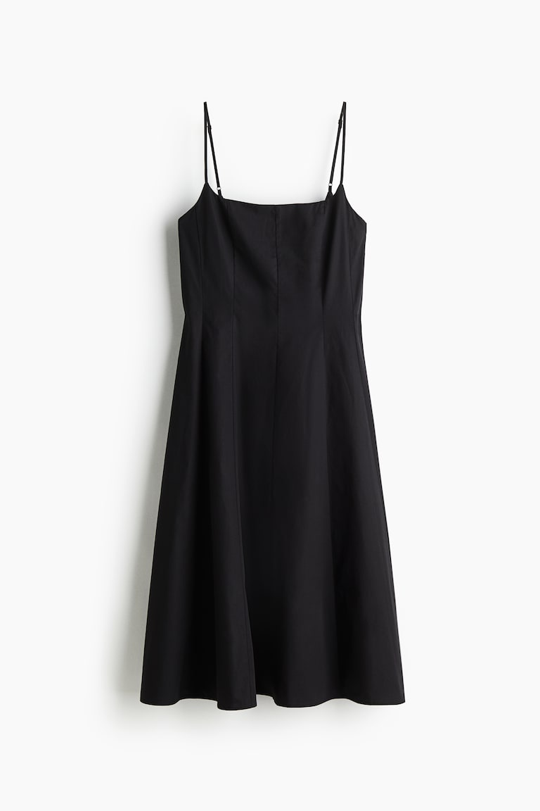 Women's Black Poplin Strappy Dress | H&M US