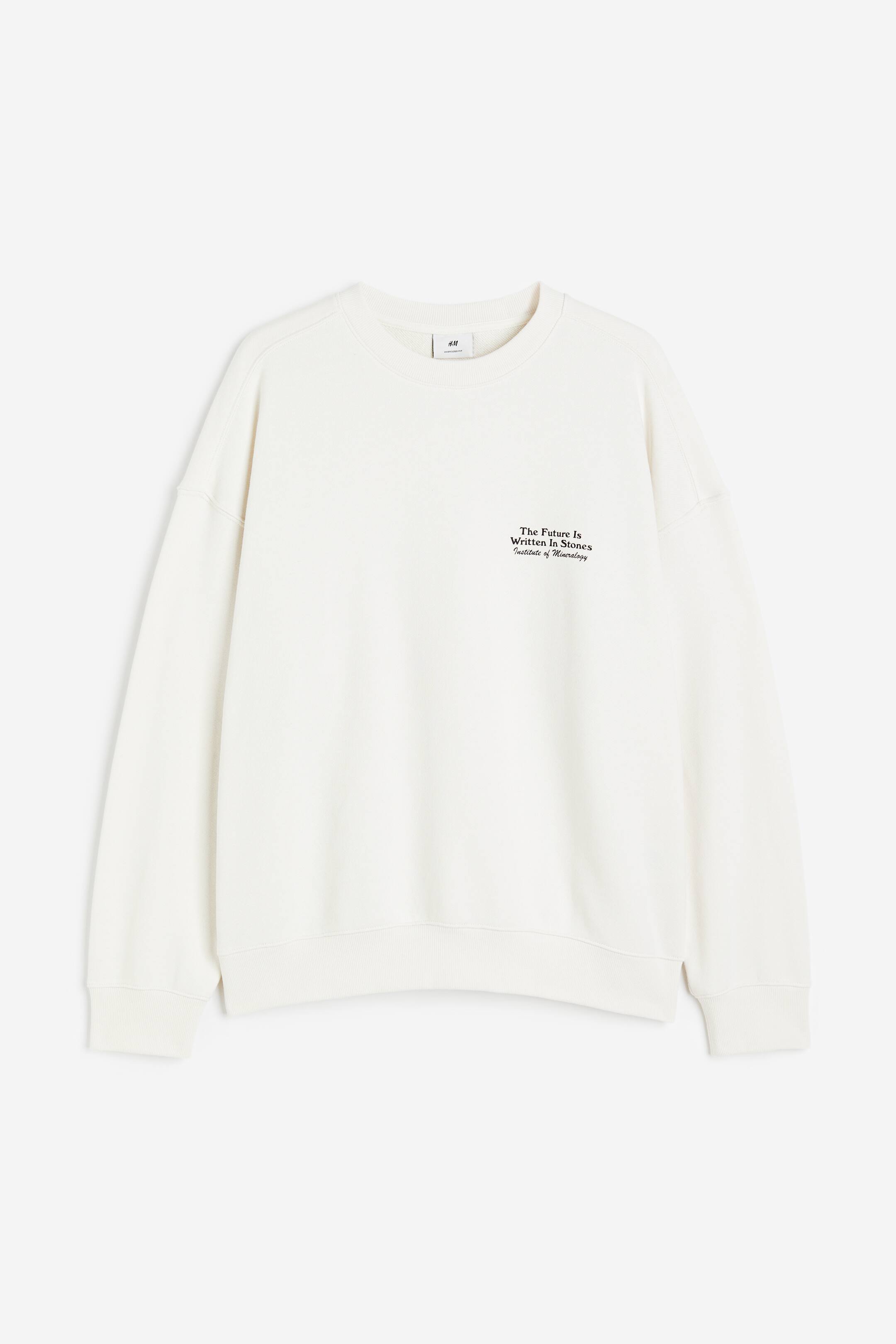 View larger image: Oversized Fit Printed sweatshirt - Cream/Stones - Men | H&M IN 1