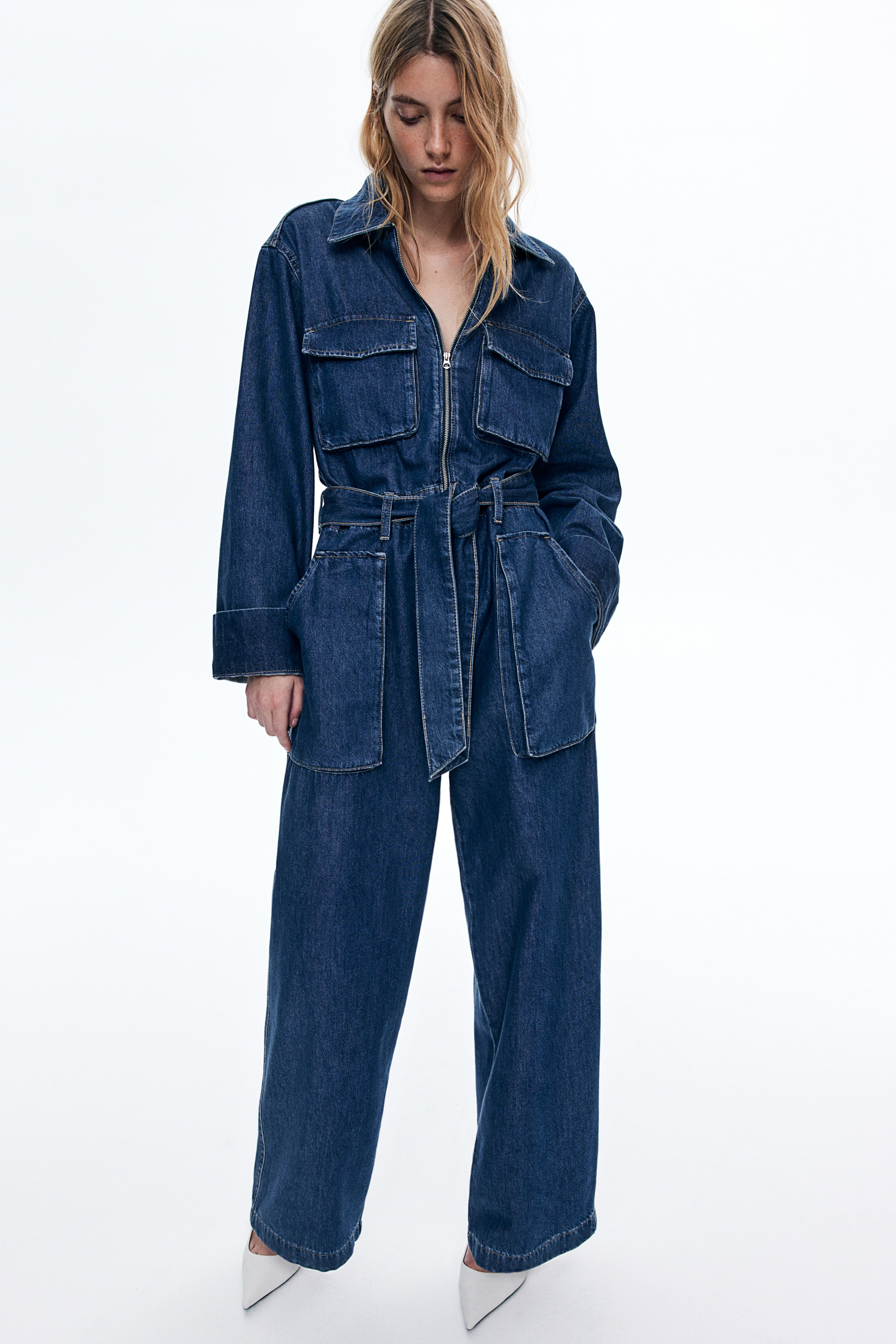 Denim Utility Jumpsuit Denim blue Ladies H M CA