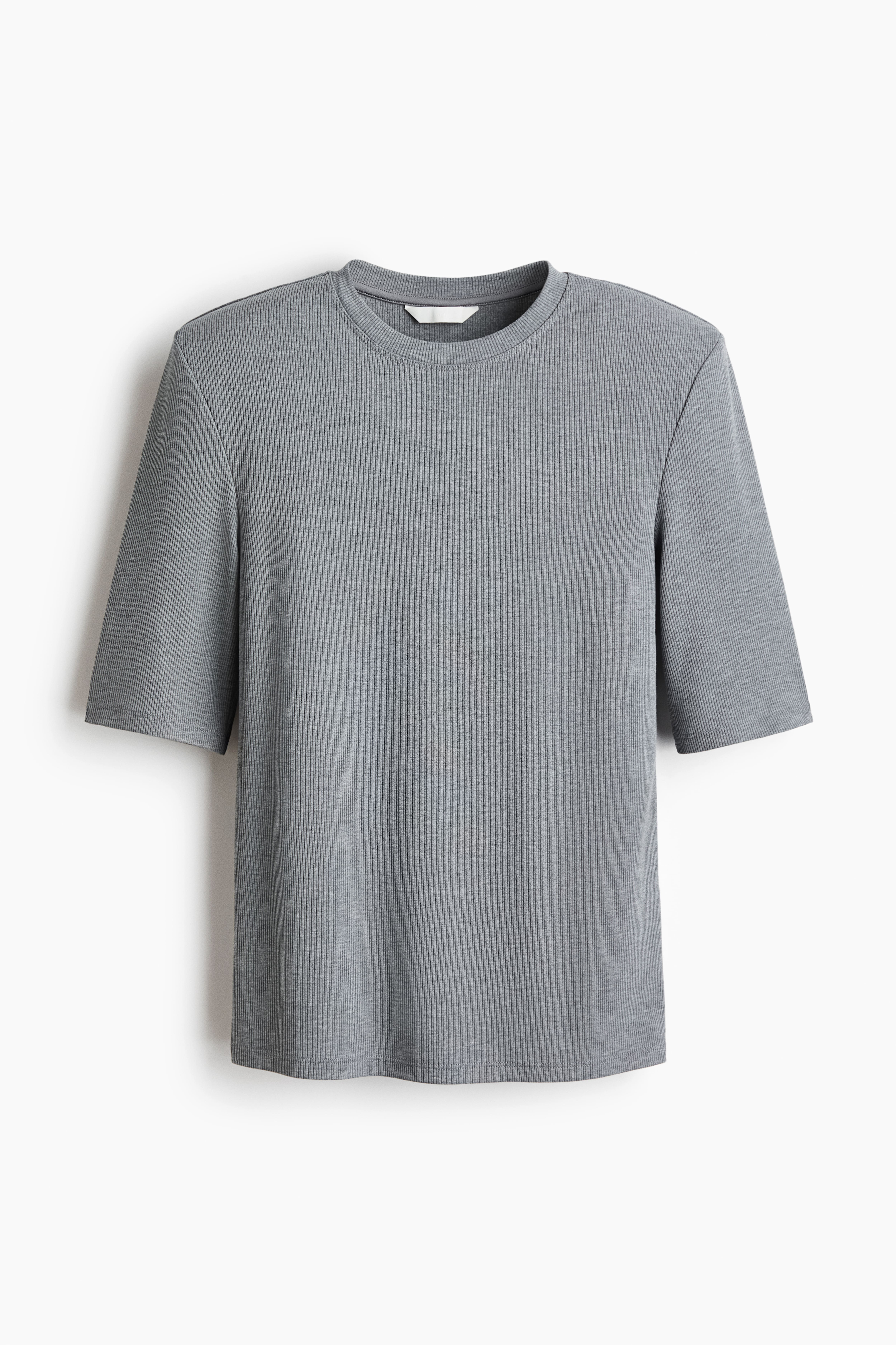 Ribbed T-Shirt with Shoulder Pads