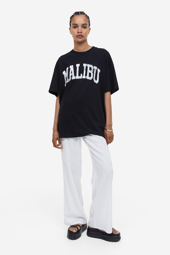 Oversized printed T-shirt - Black/Malibu/Cream/Lyon - 3