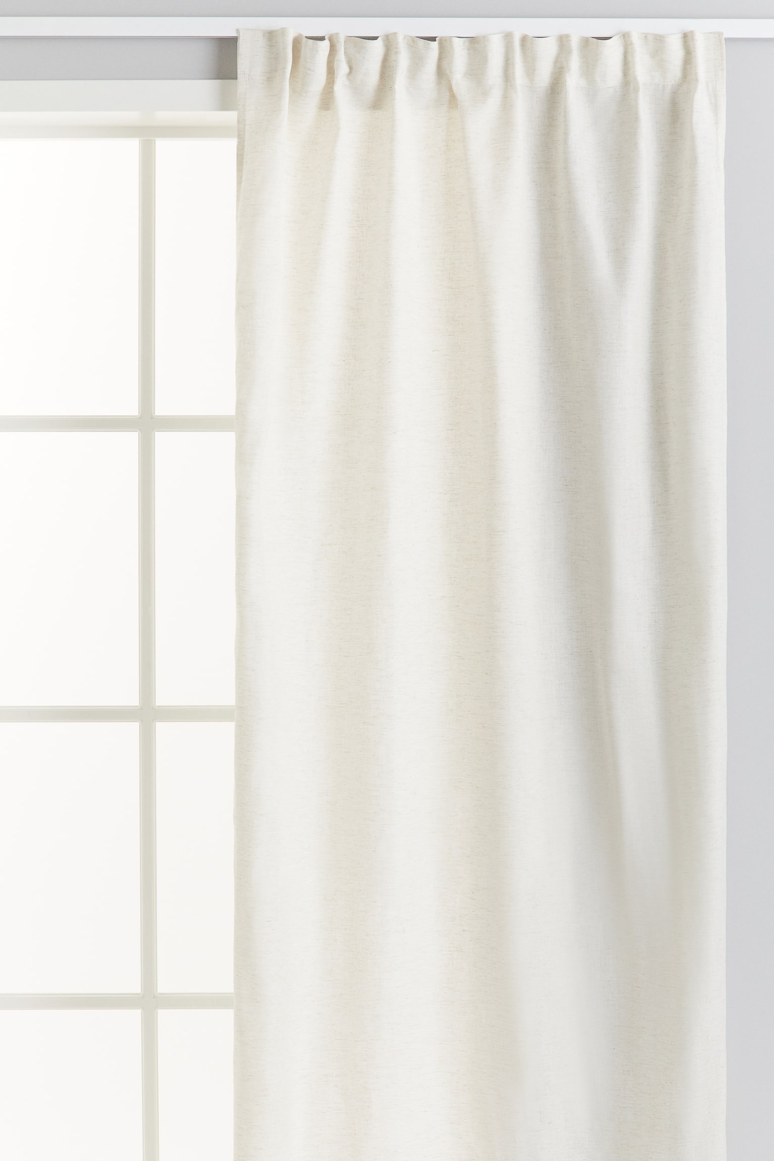 2-pack lyocell-blend curtain lengths - White/Beige/Light yellow