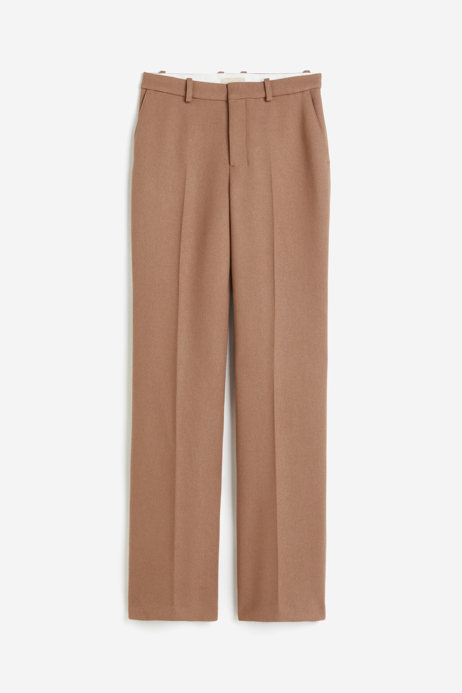 Wool-blend trousers - Dark beige/Black - 1