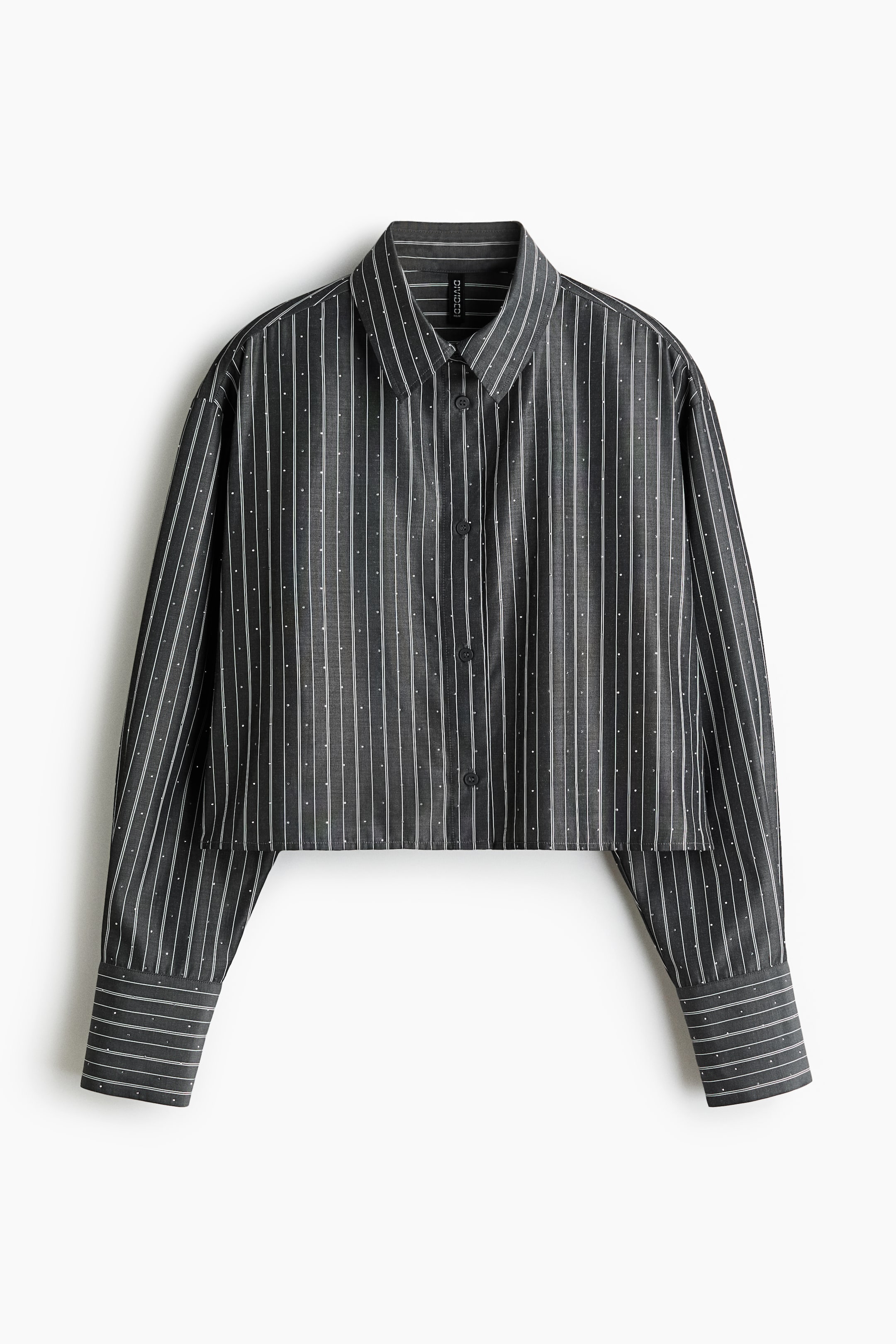 Voir une image plus grande: Chemise courte et ornementée - Gris foncé/rayé - FEMME | H&M CA 4