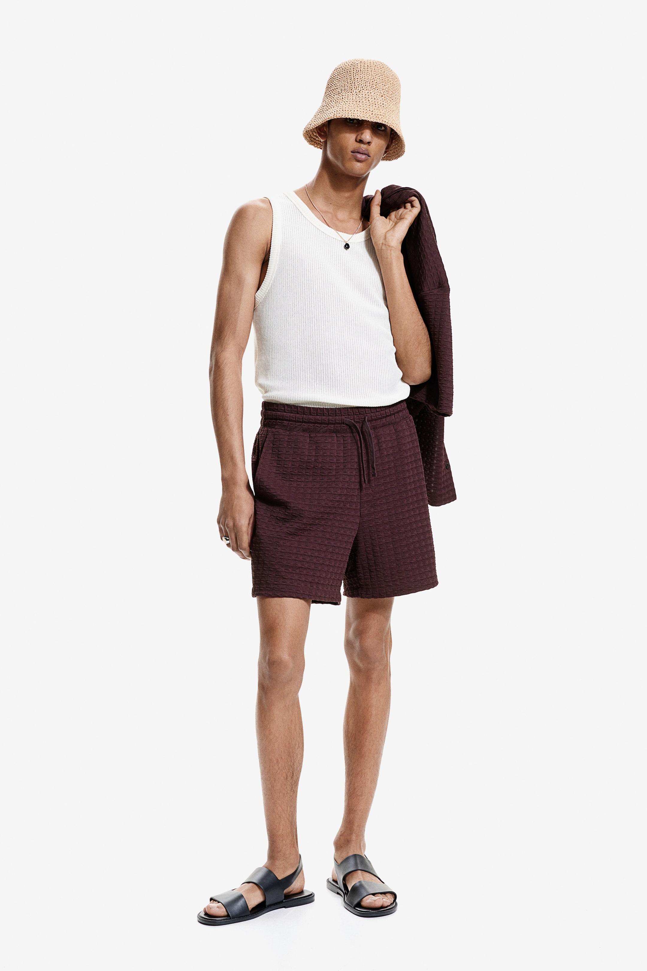 Regular Fit Textured Sweatshorts