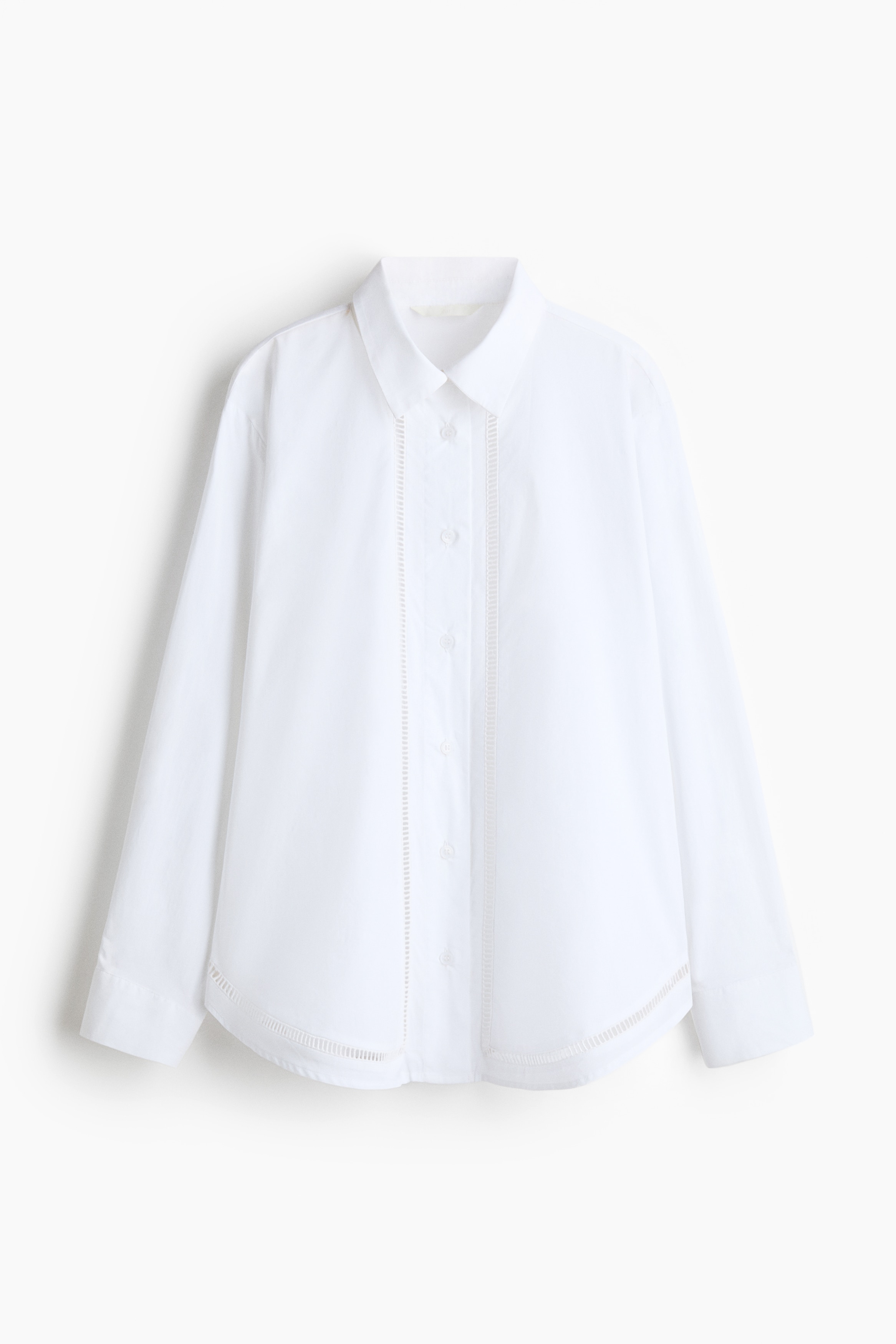 Lace-inset cotton shirt - White/Red