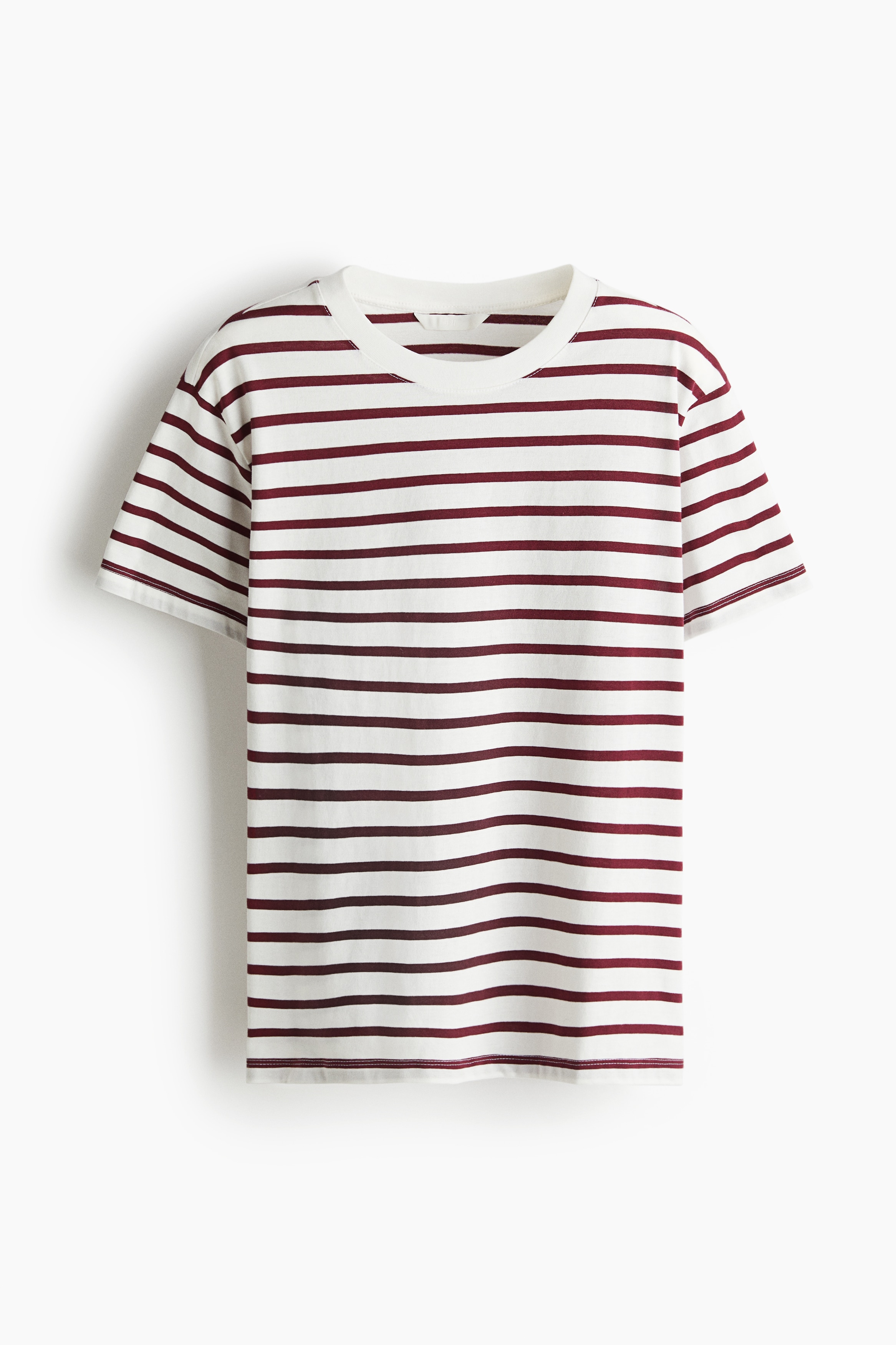Cotton Tee - White/Burgundy stripe/Black/Dark grey/Dark red/Black/White stripe/Grey blue/Light dusty pink/Dark mole/Grey/Black/White stripe/White/White/Navy blue stripe/Red/Dark khaki green/Cream/Stripe/Orange/Light grey marle/Beige/Grey/Beige