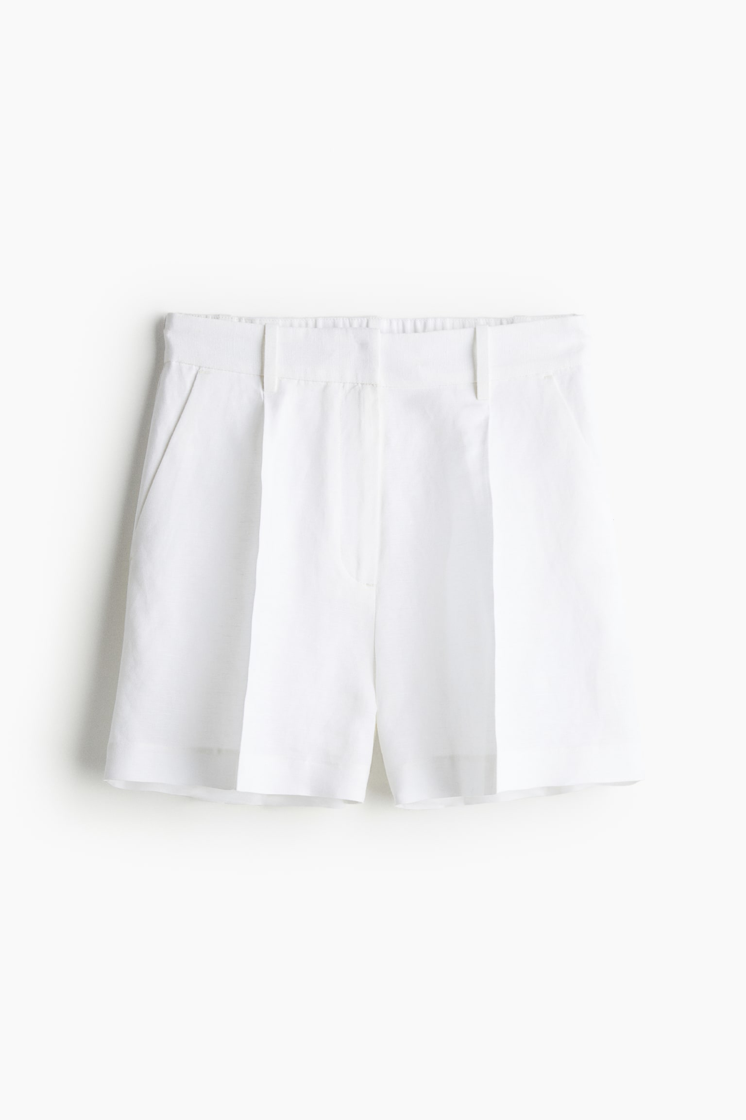 Linen Blend Shorts - White/Black/Light beige/Navy blue/Light khaki green - 2