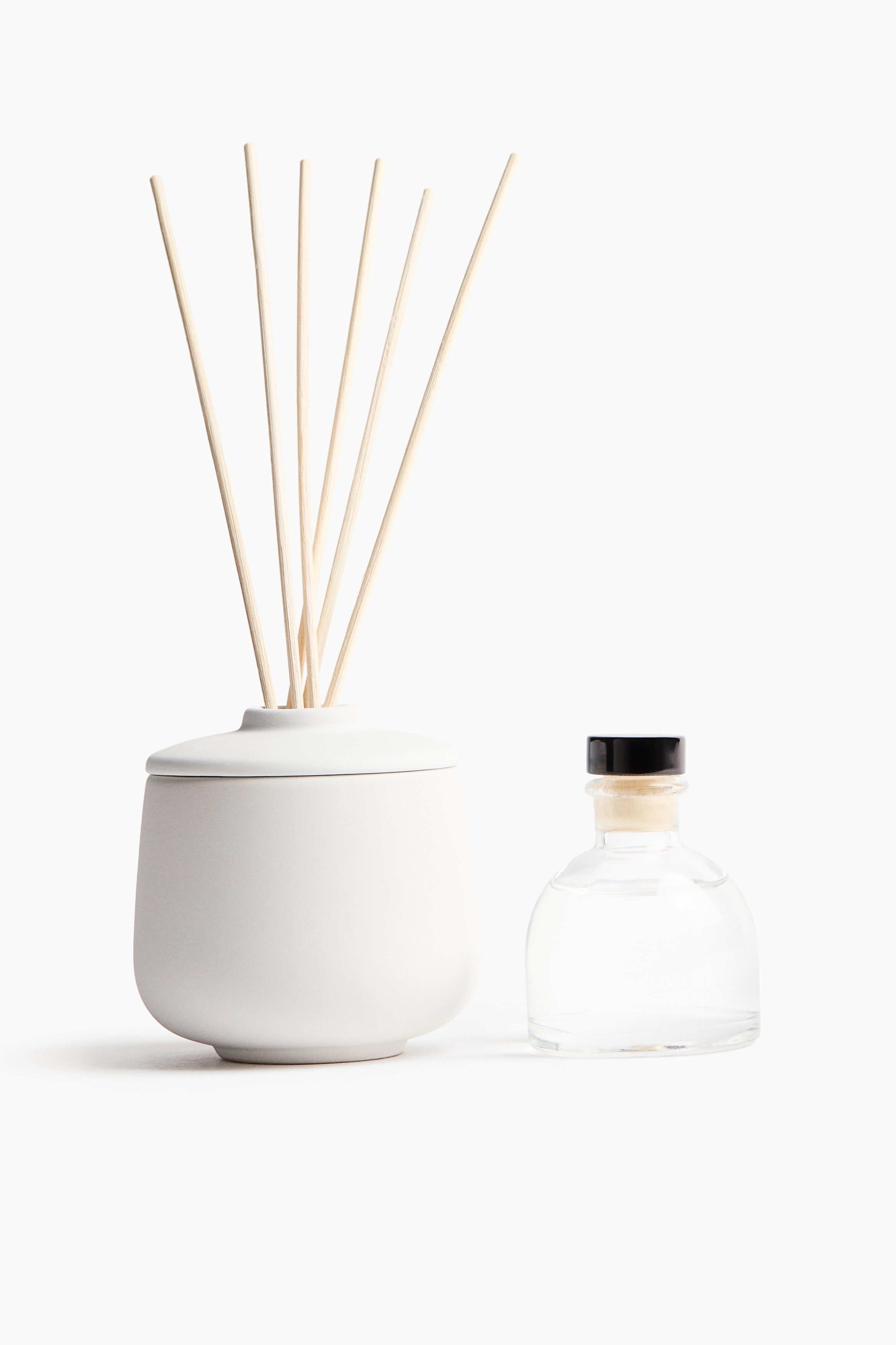 Diffuser van steengoed met geurstokjes - Salted Sea/Papyrus Oud