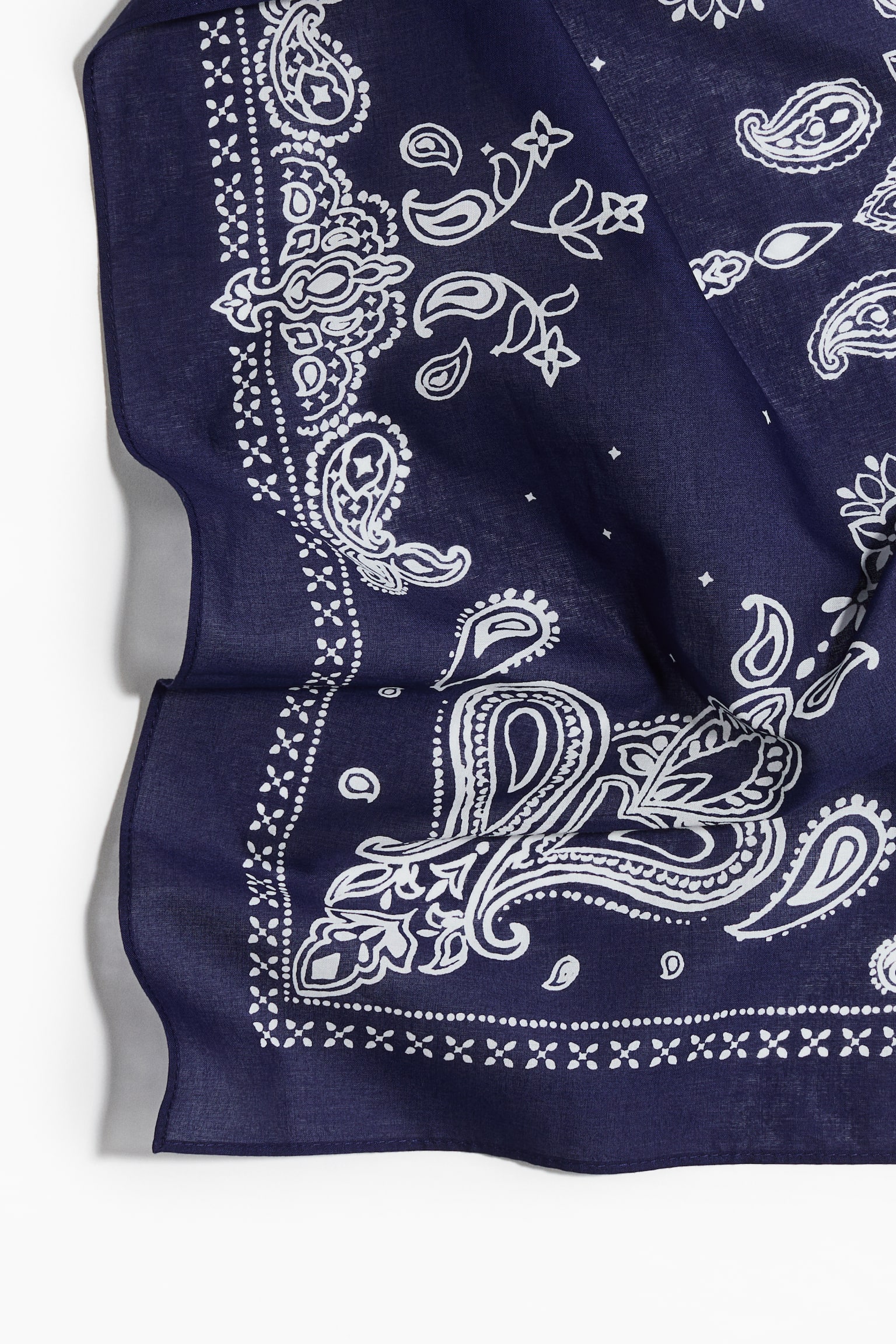 Patterned neck scarf - Navy blue/Paisley pattern/Green/Paisley pattern - 2