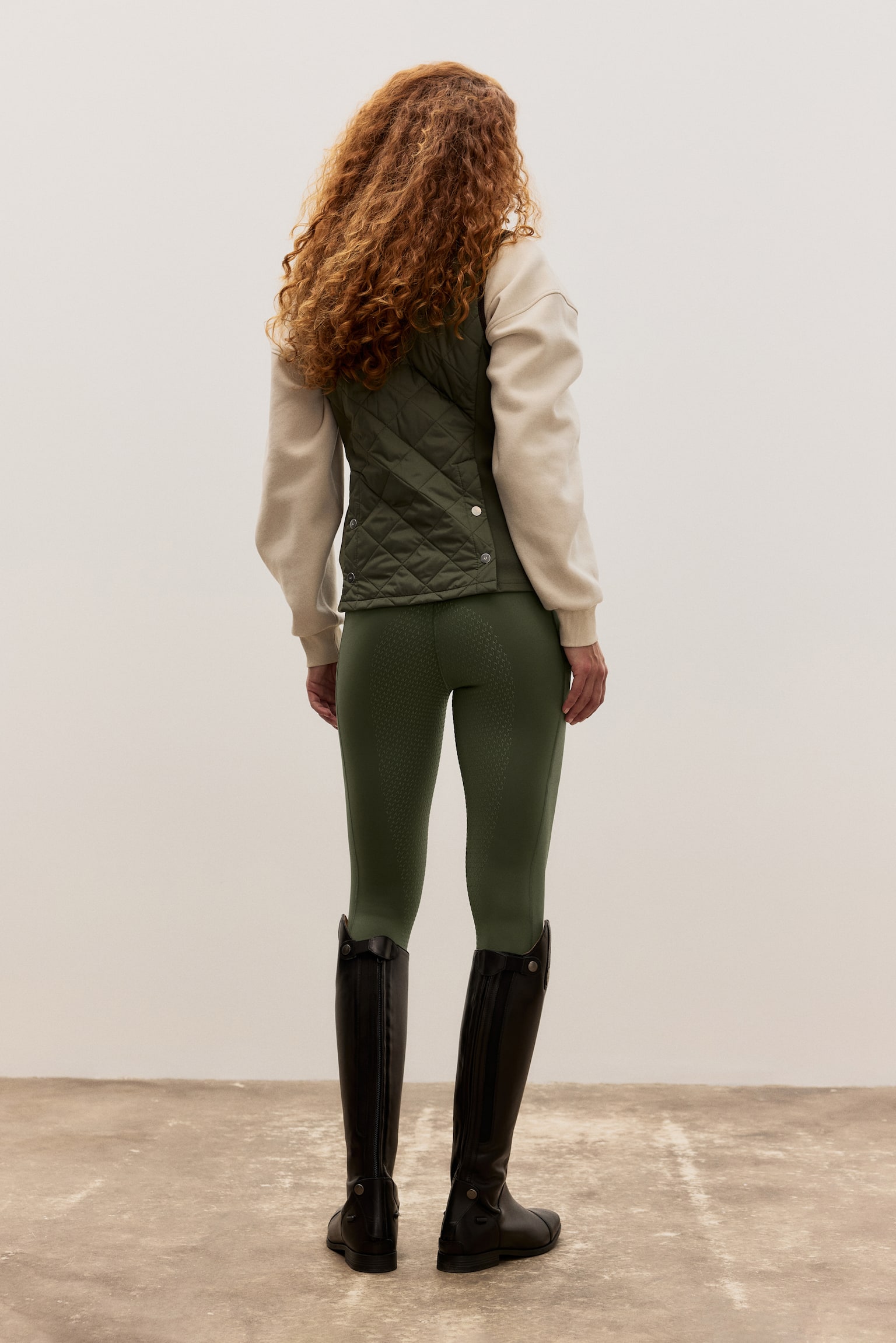 Full-grip riding leggings - Khaki green/Light beige/Navy blue/White/Warm grey/Black/Coffee bean brown - 8