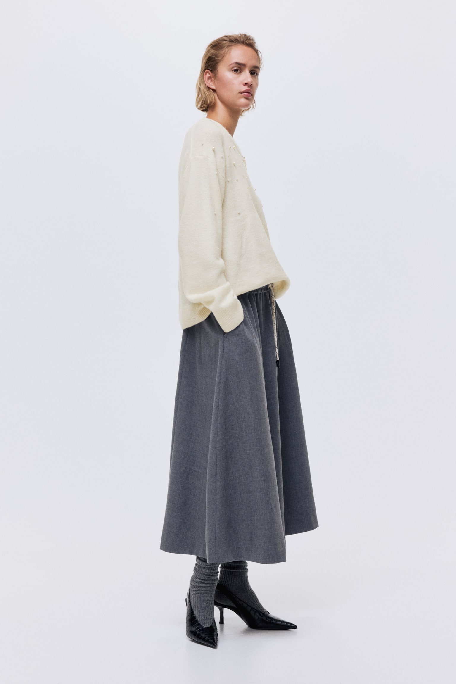 Embellished jumper - Cream/Black/Navy blue - 5