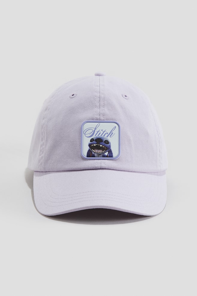 Motif-detail twill cap - Light purple/Lilo & Stitch/Dark grey/KPop Demon Hunters - 1
