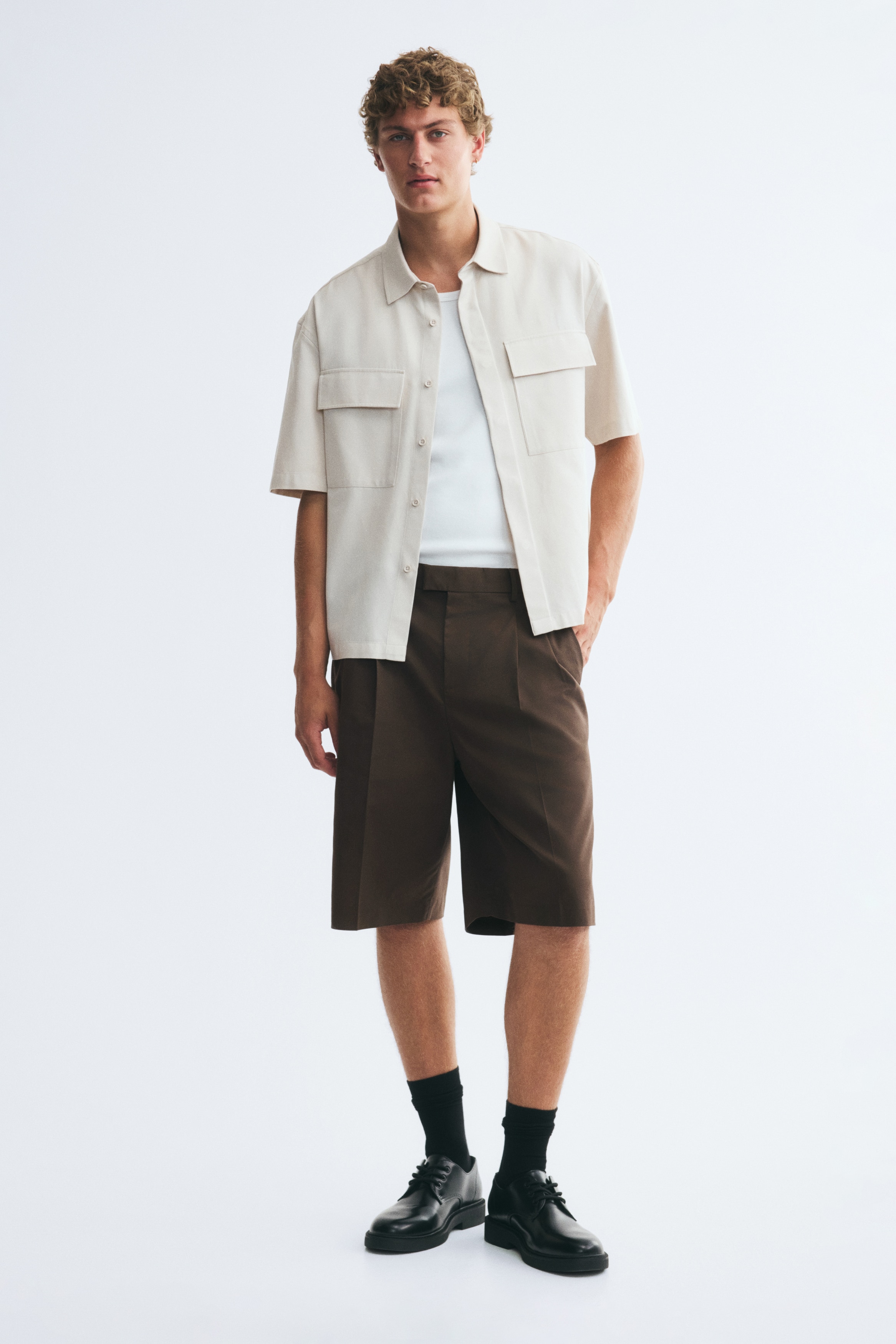 Loose Fit Tailored shorts - 다크 브라운