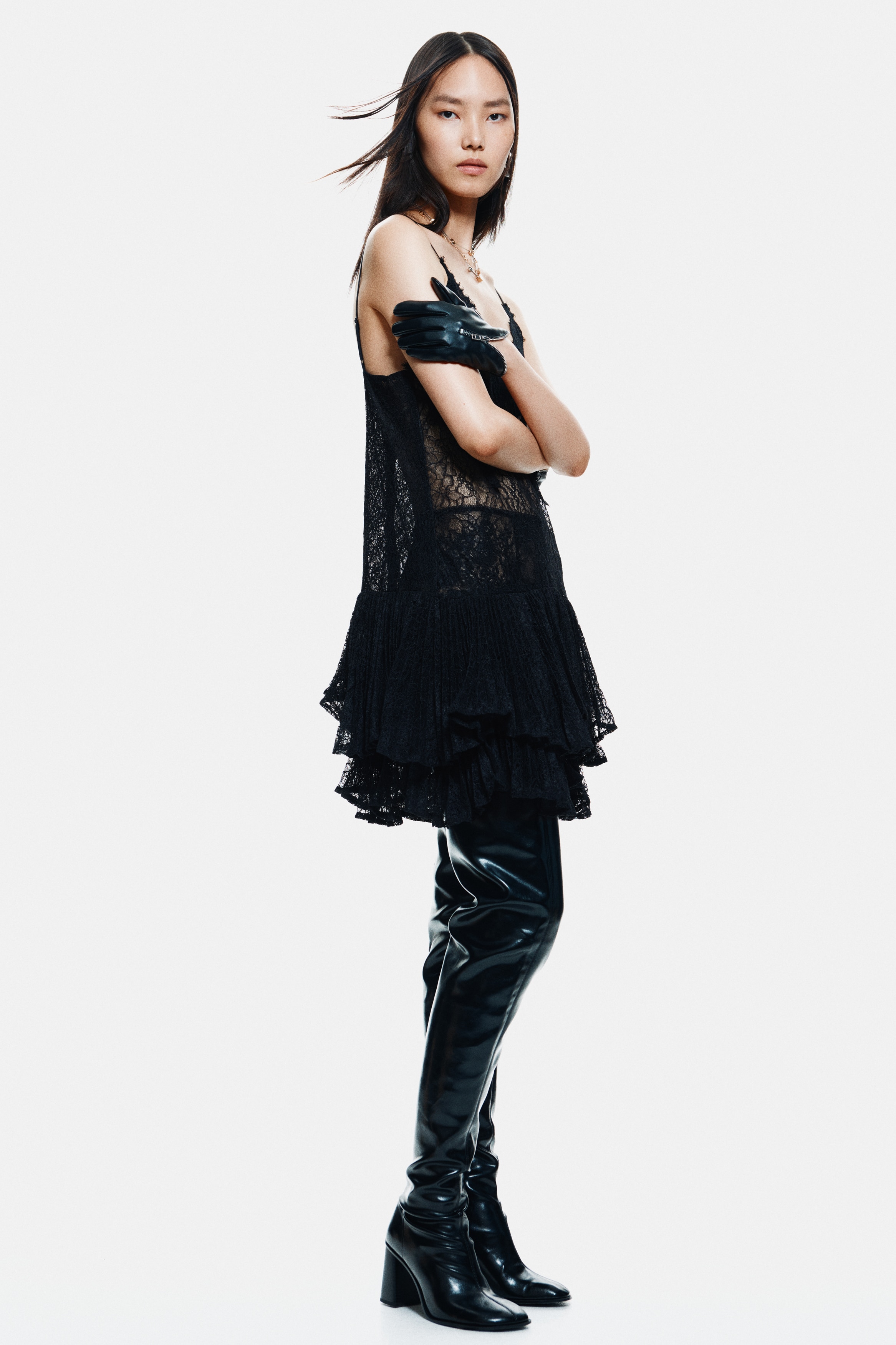 Women's Black Strappy lace dress | H&M