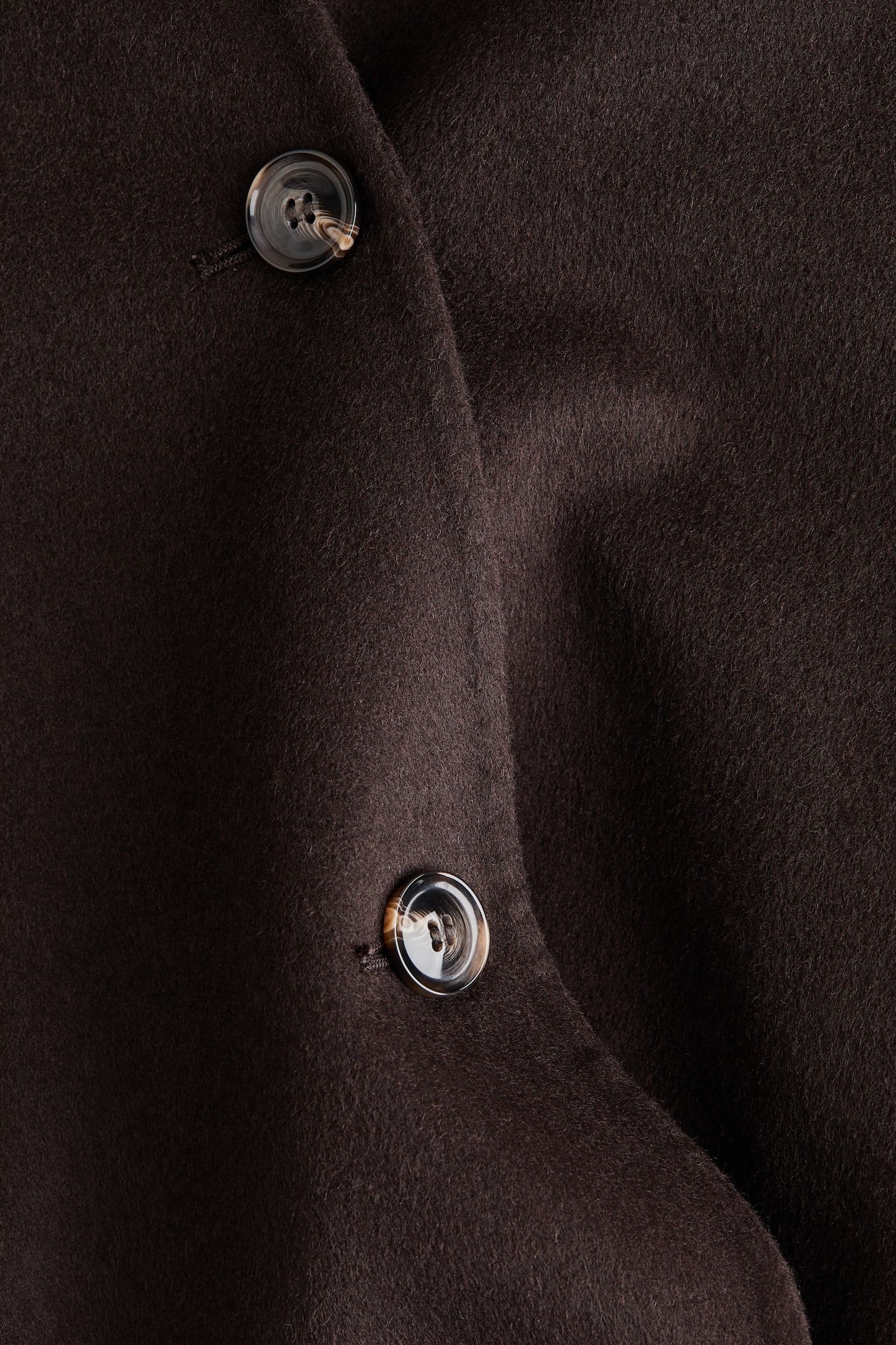 Накидка на основі вовни - Темно-коричневий - 5