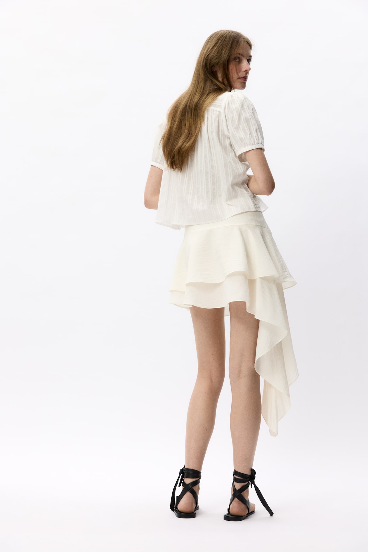 Tiered Draped-Panel Skirt - image 5