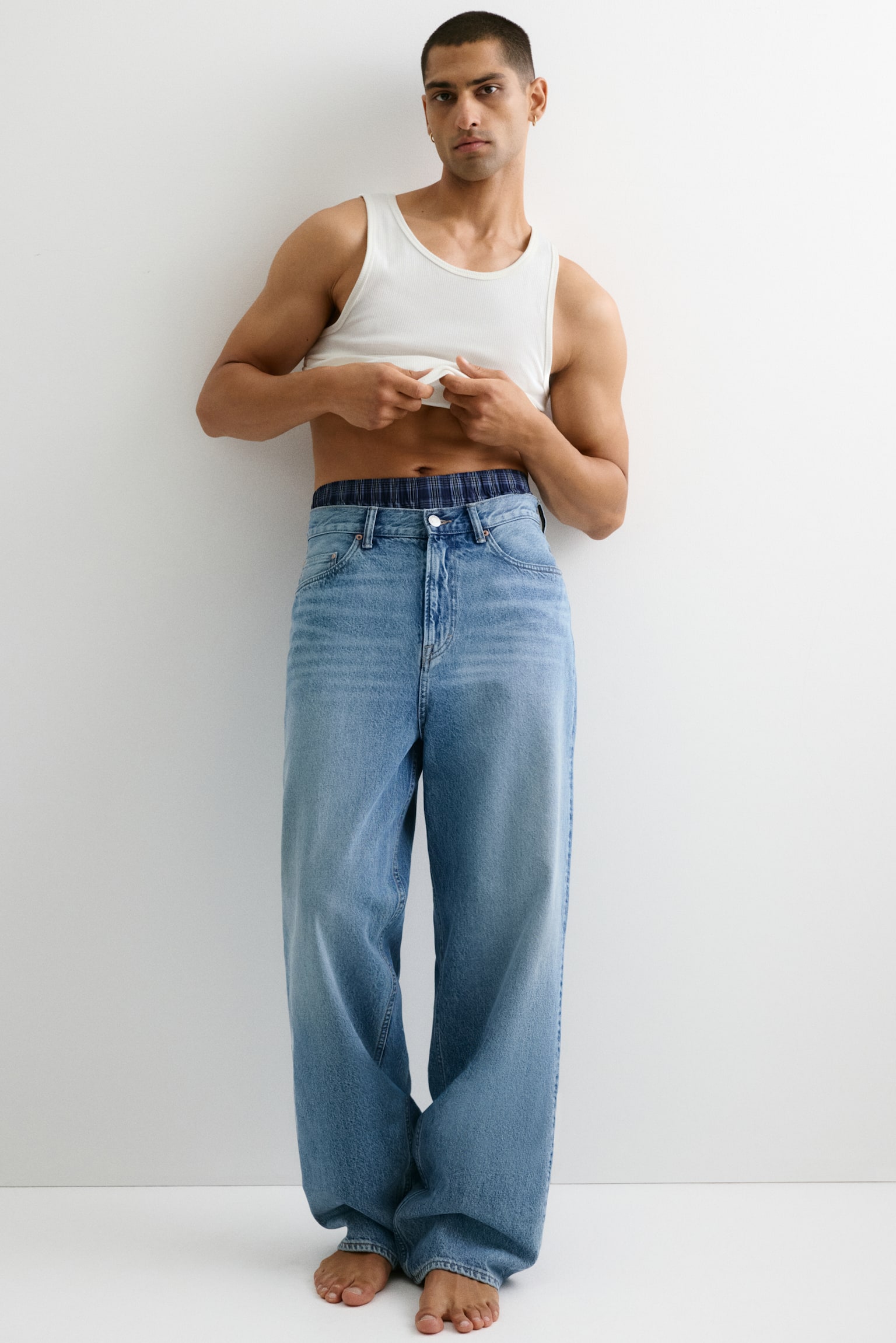 Pack de 4 boxers em tecido - Azul escuro/Quadrados/Azul claro/Azul escuro/Preto/Cinzento/Lilás/Riscas/Preto/Quadrados brancos/Cinzento escuro/Quadrados/Branco/Bege/Verde caqui escuro/Rosa/Quadrados/Azul/Quadrados/Azul marinho/Riscas/Lilás/Riscas/Azul/Quadrados - 5