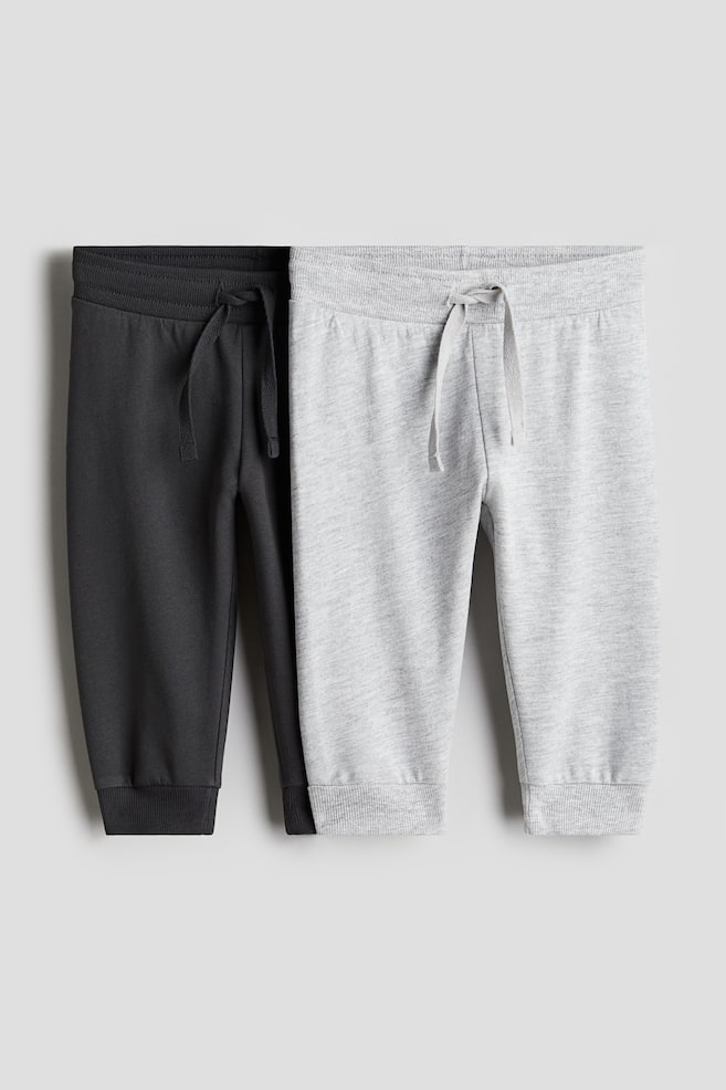 2-pack Joggers - Black/light gray melange/Beige/natural white melange/Light gray/navy blue striped/Light pink/cherries/Pink/cherries/Navy blue/light blue/Light beige/brown - 1