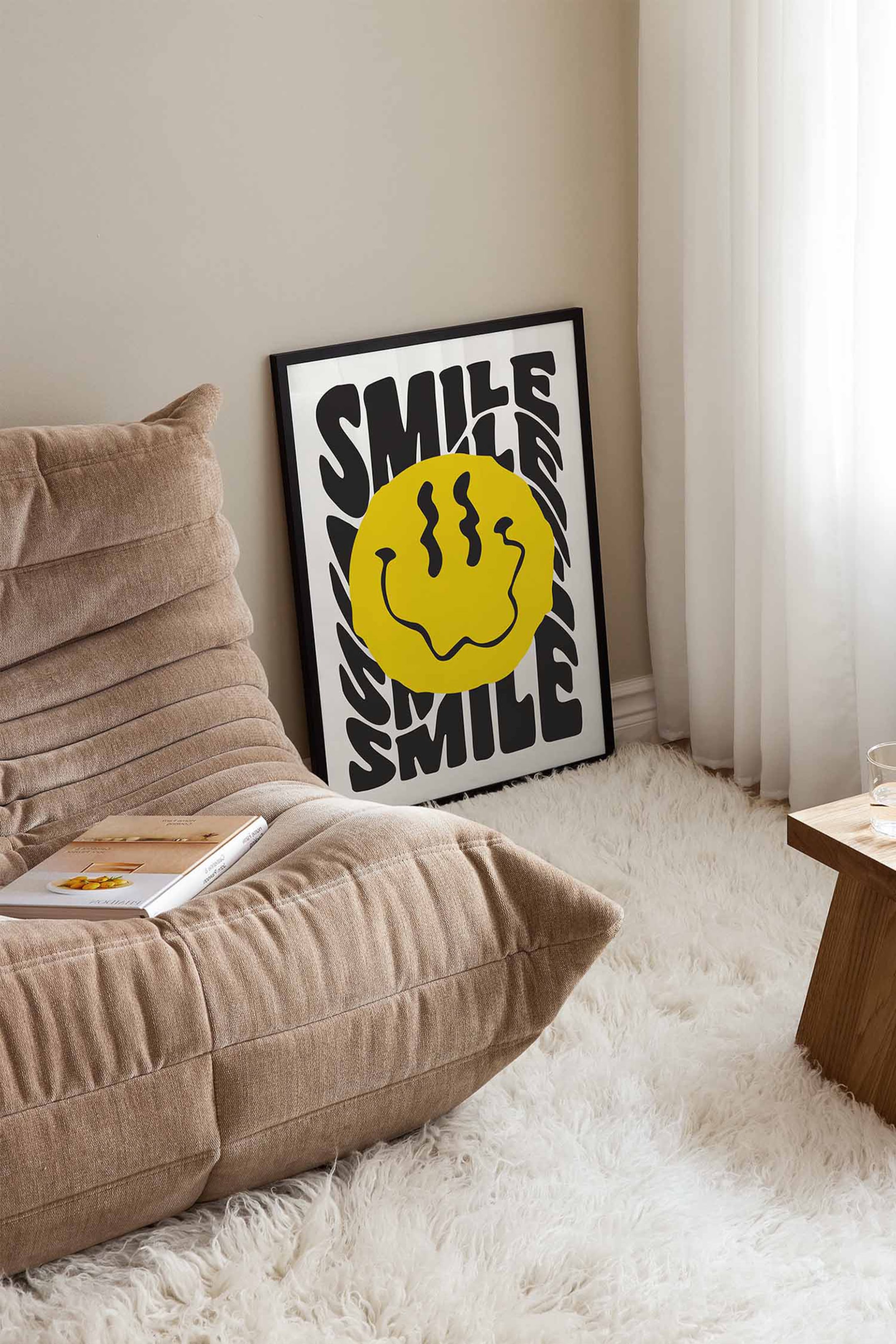 Se større billede: Smile Plakat - Gul/sort/hvid - Postery - Home All | H&M DK 1