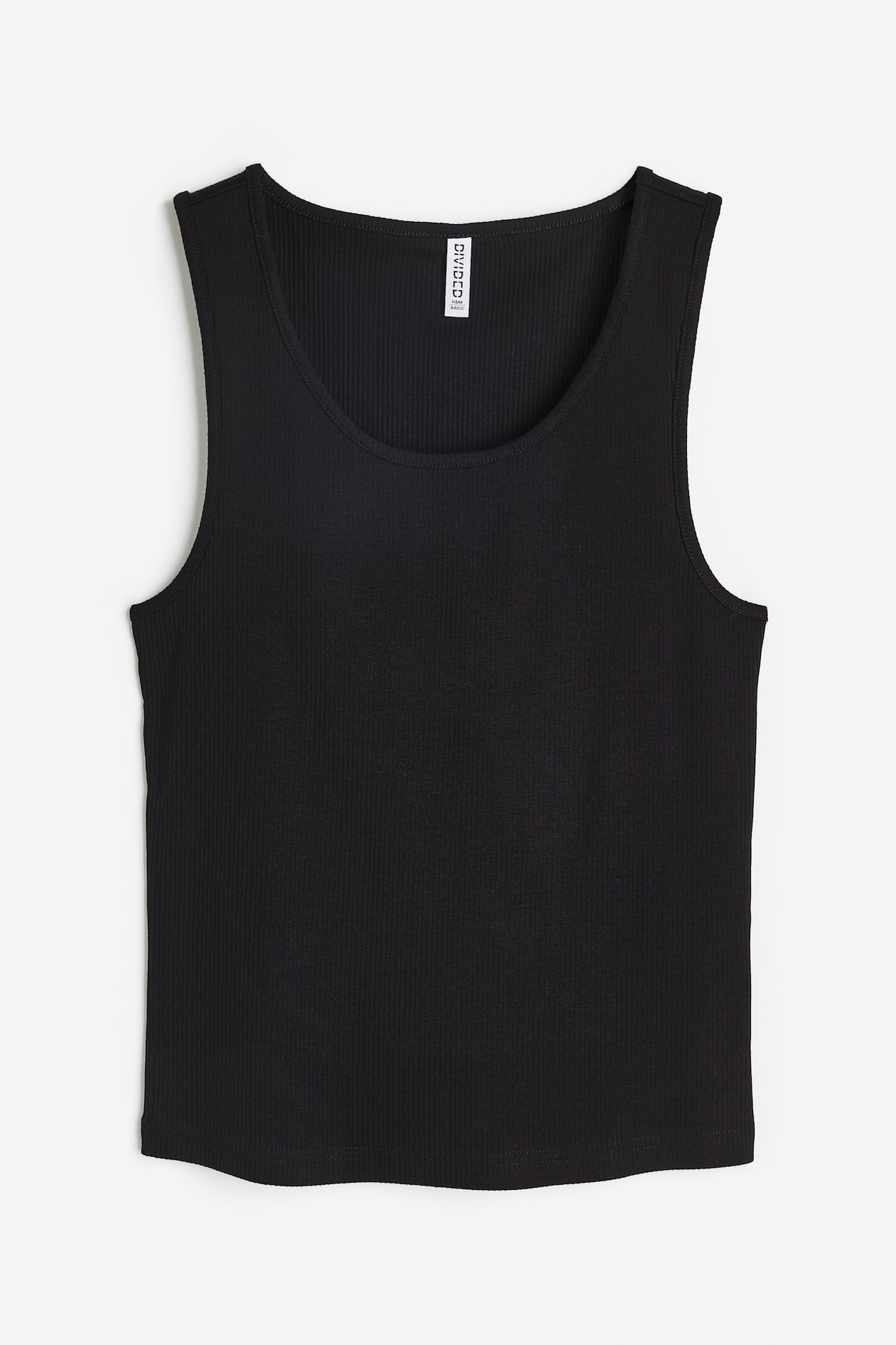 コットンリブタンクトップ - ブラック - レディース | H&M JP