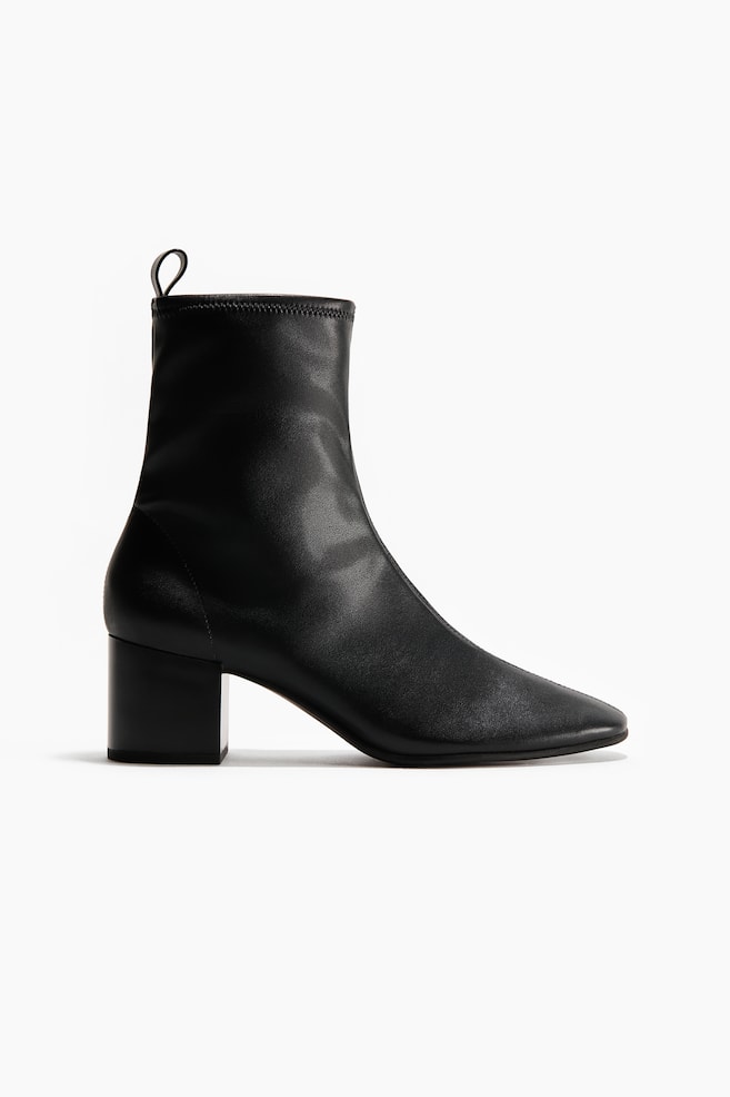 Sock Boots mit Absatz - Schwarz - 1