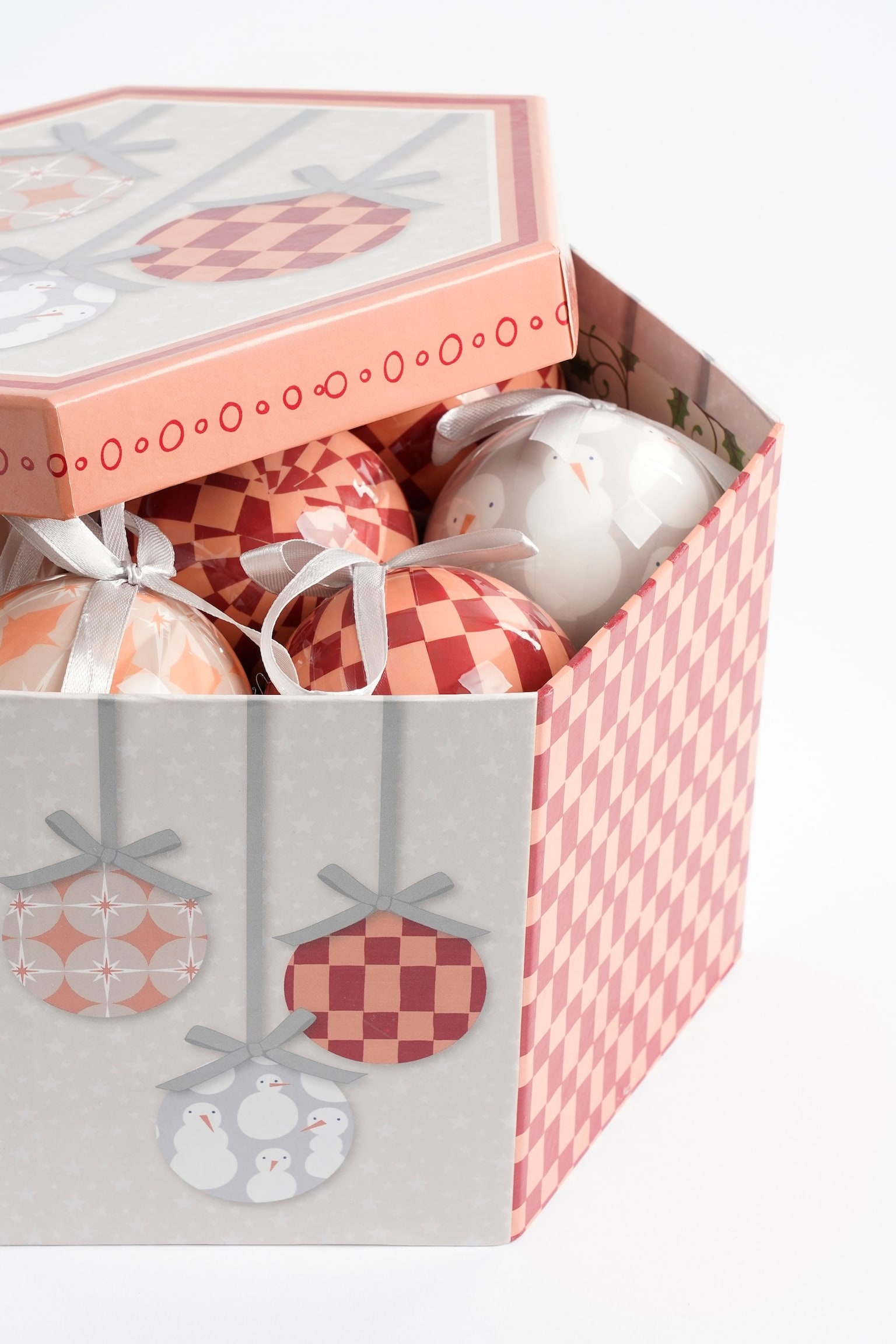 Christbaumkugeln Geschenkset - Pfirsich, Grau/Pfirsich, Rosa - 5