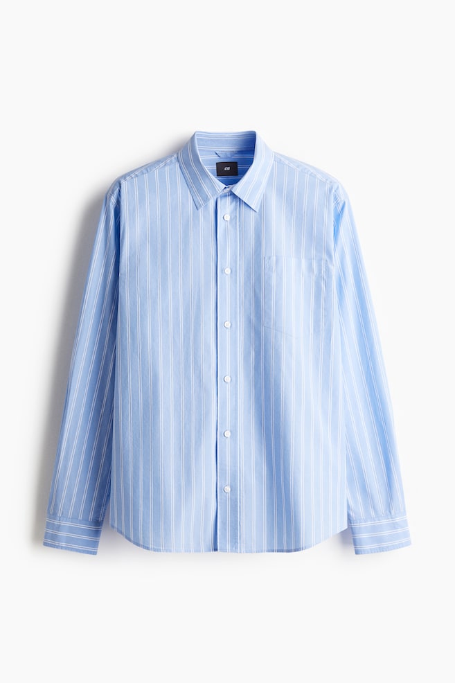 Popelinehemd in Regular Fit - Hellblau/Gestreift/Blau/Gestreift - 1