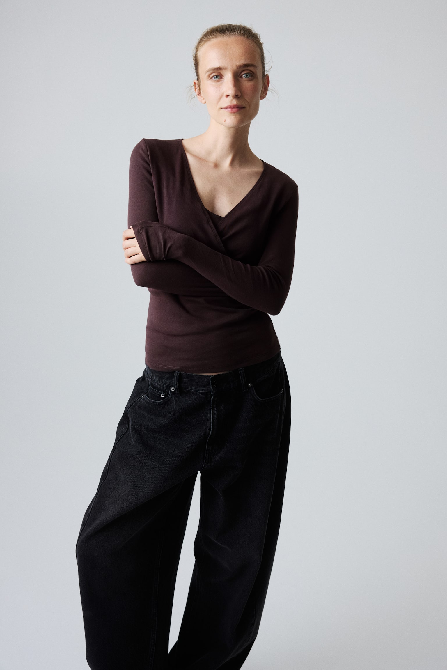 Женский топ H&M Mama Ribbed Nursing Top, цвет: Тёмный коричневый — фото 3