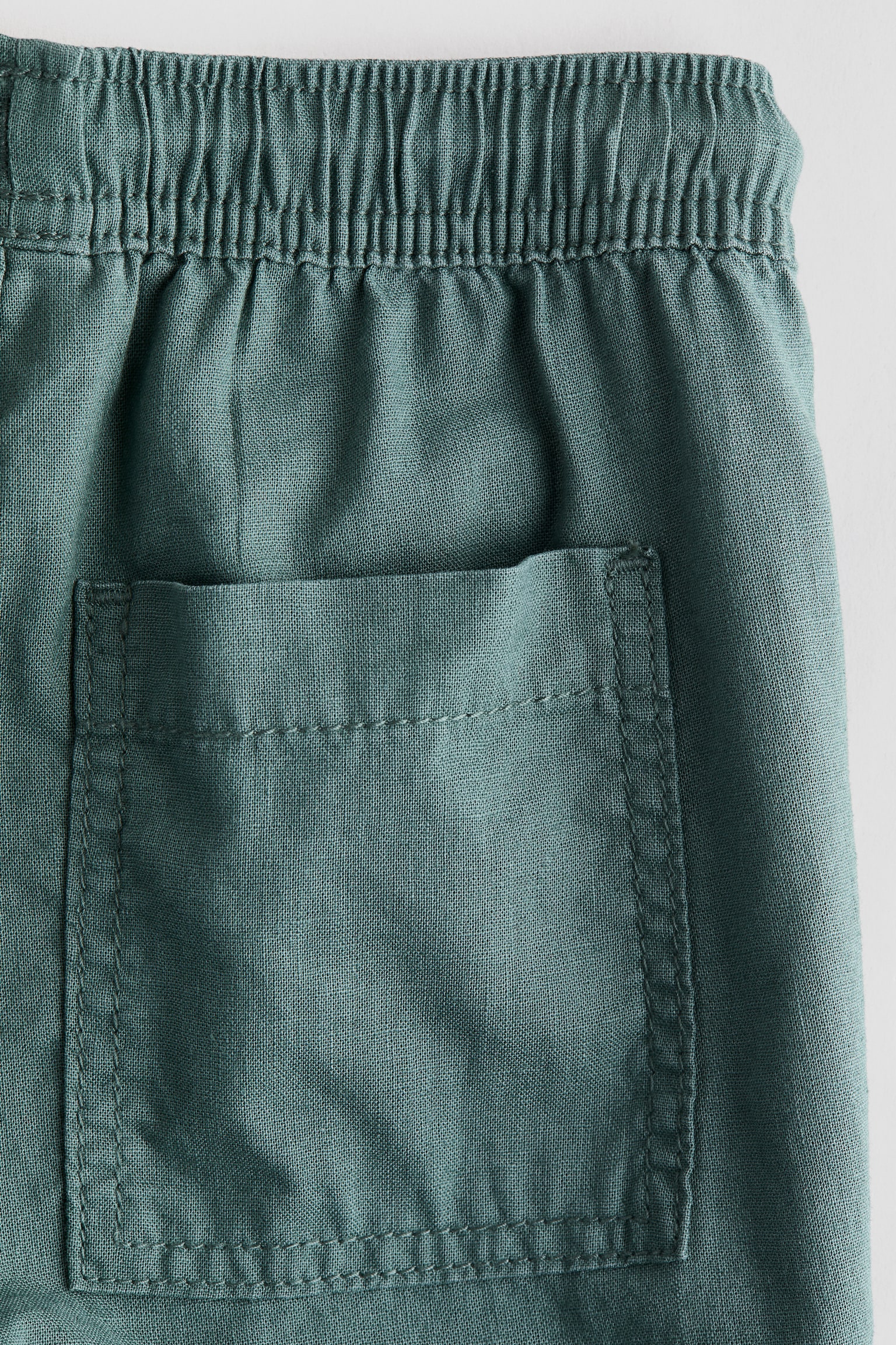 Детские брюки H&M Linen-Blend, цвет: Тёмный зелёный — фото 5