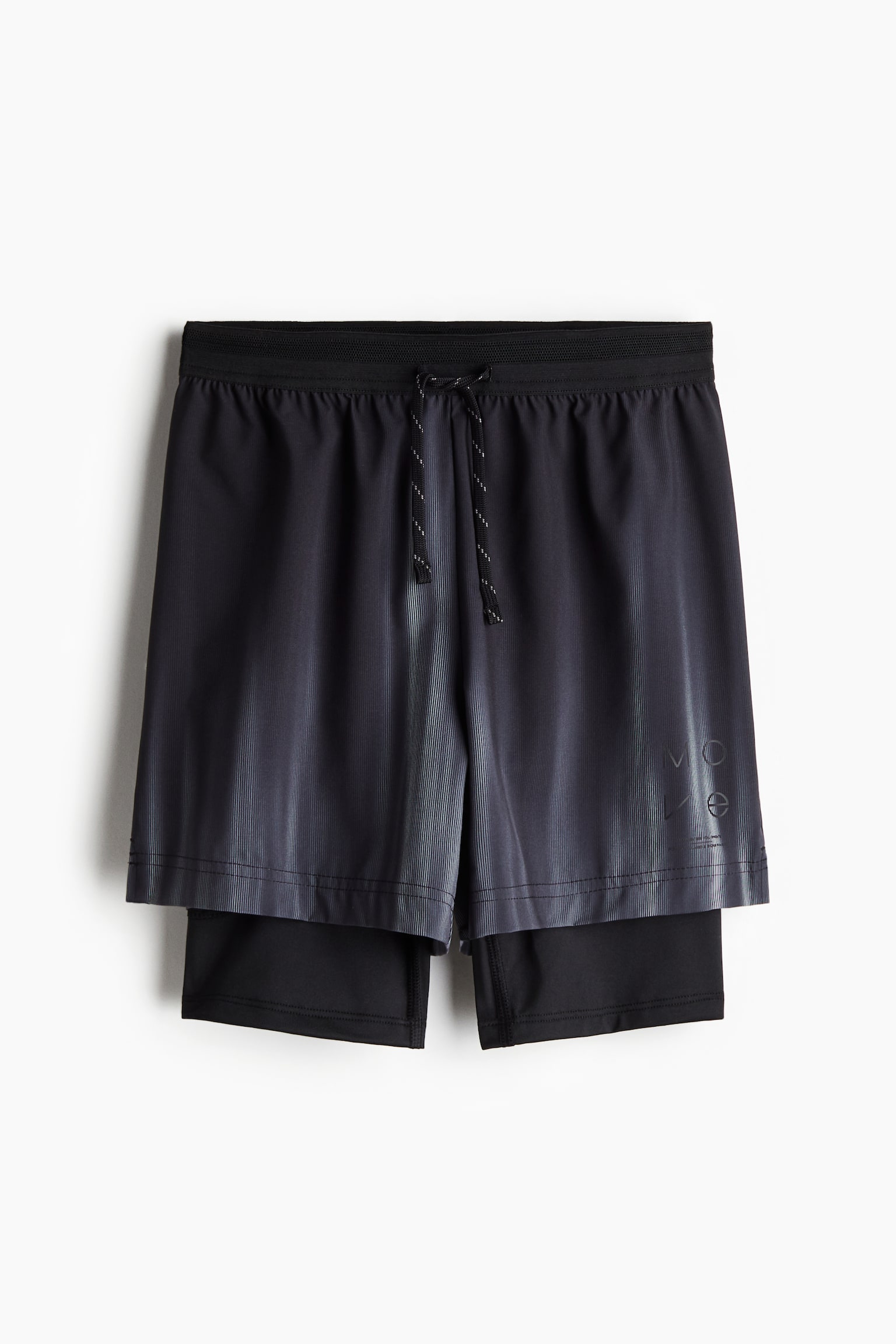 2-in-1 sports shorts in DryMove™ - Black/Ombre - 1