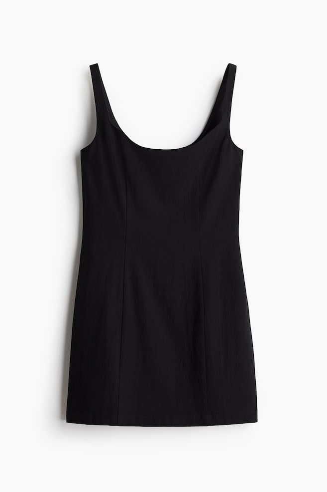 Fitted mini dress - Black - 1
