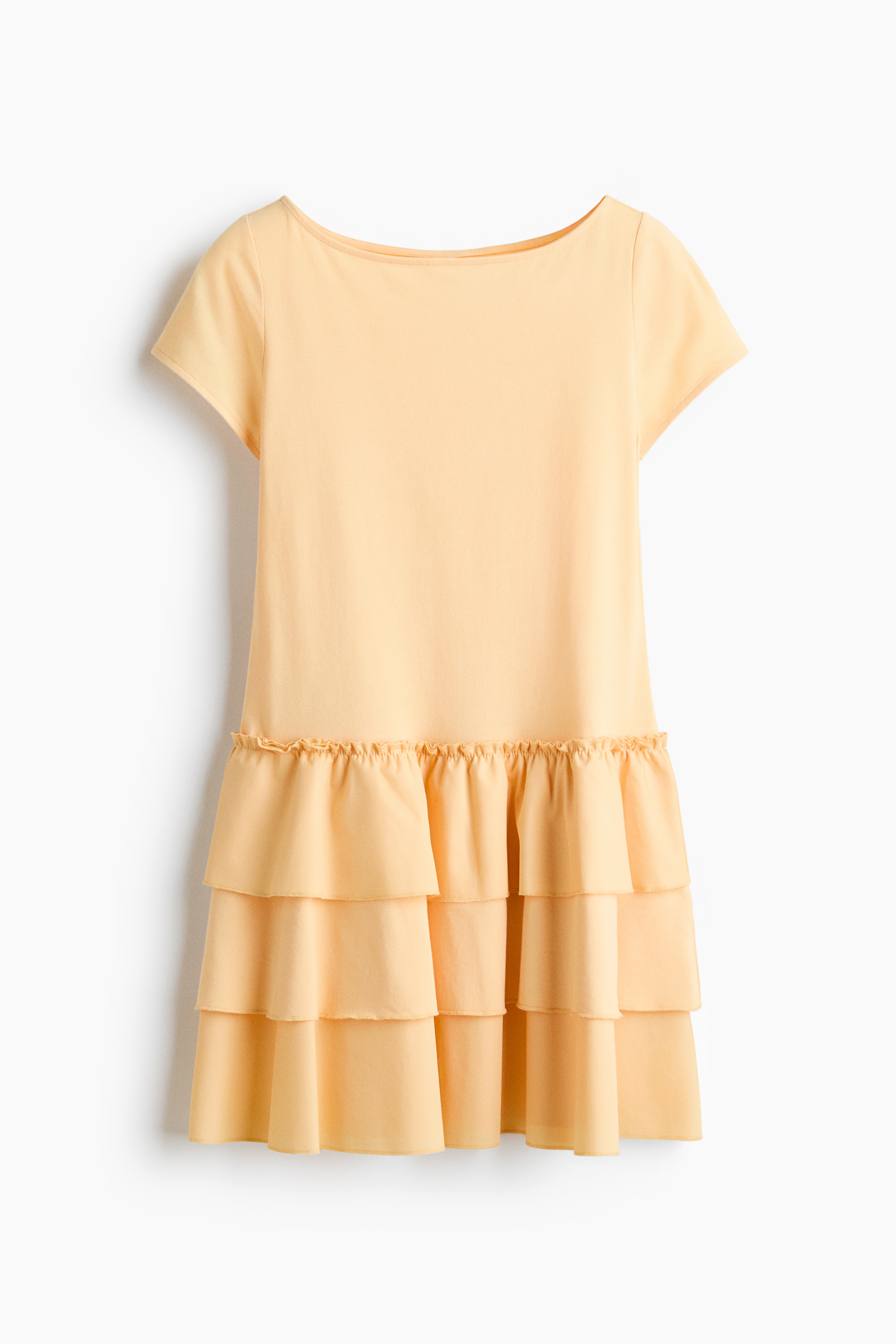 Váy cotton chia tầng - Màu vàng/Màu nâu đậm