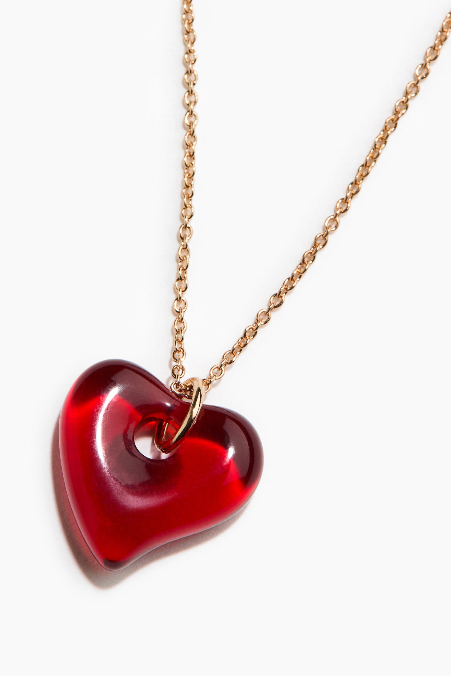 Heart-pendant necklace - Red - 4