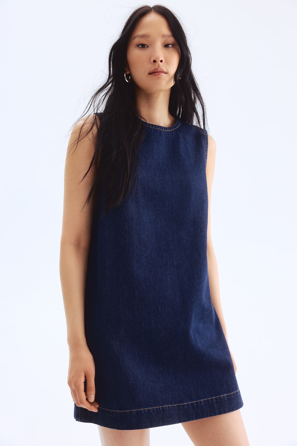 Women's Dark denim blue Denim Shift Dress | H&M US