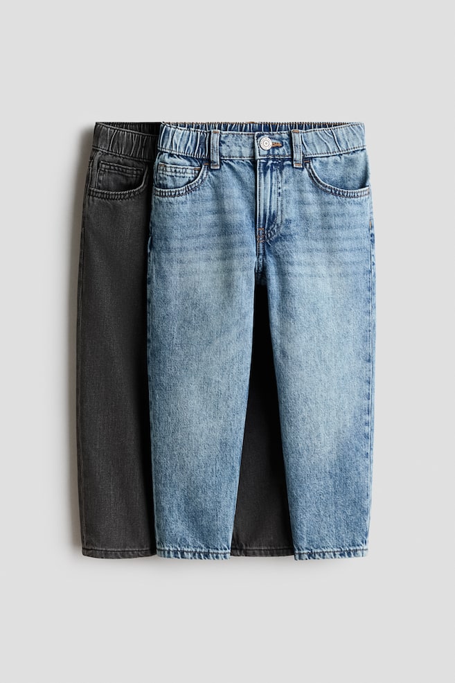 2-pack Loose Fit Tapered Leg Jeans - Black/denim blue/Denim blue/black - 1