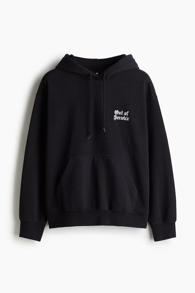 Loose Fit Printed Hoodie - Black/Out of Service/Black/Los Angeles Privileges/Light gray melange/Royale - 1