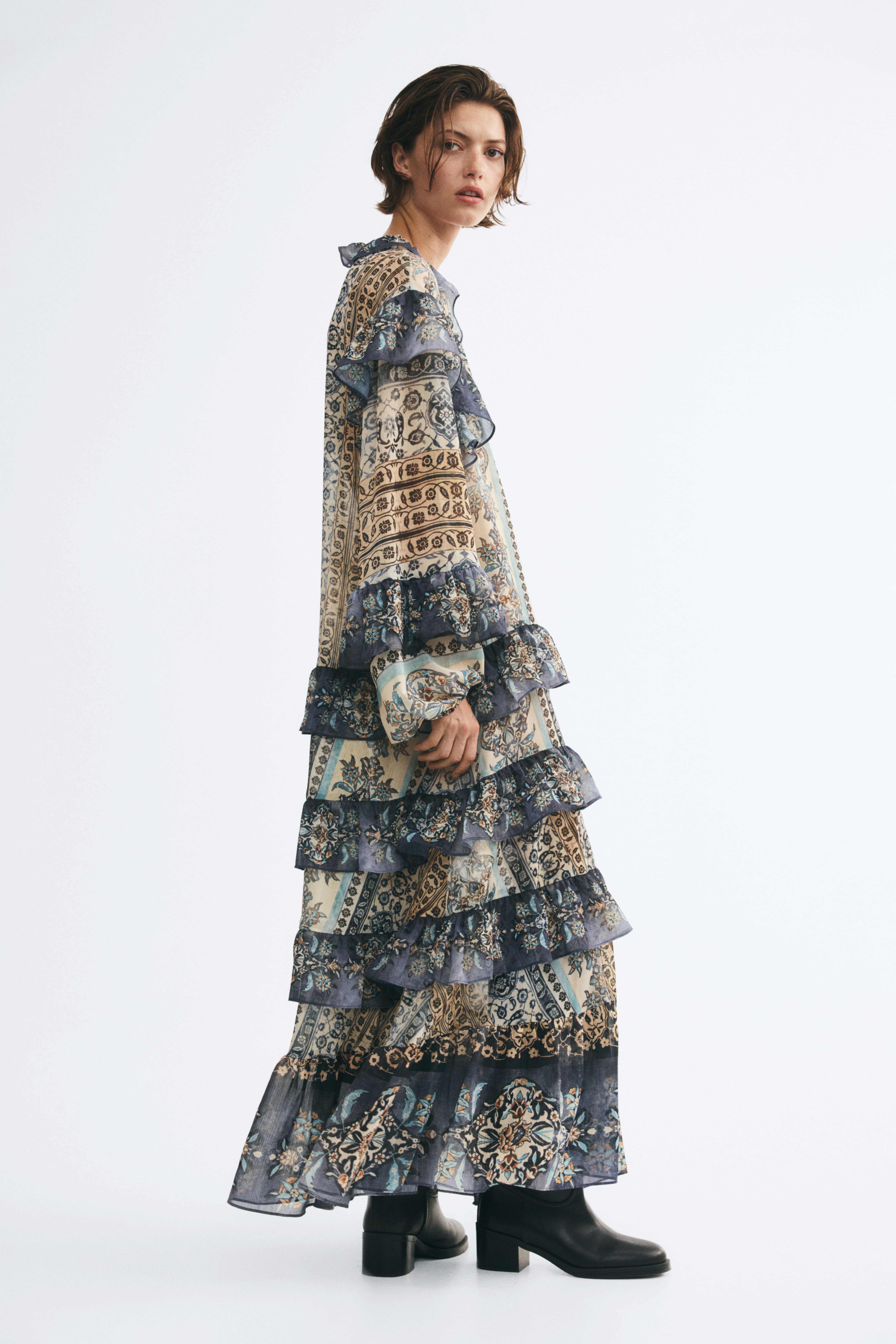 Flounced Tunic Dress